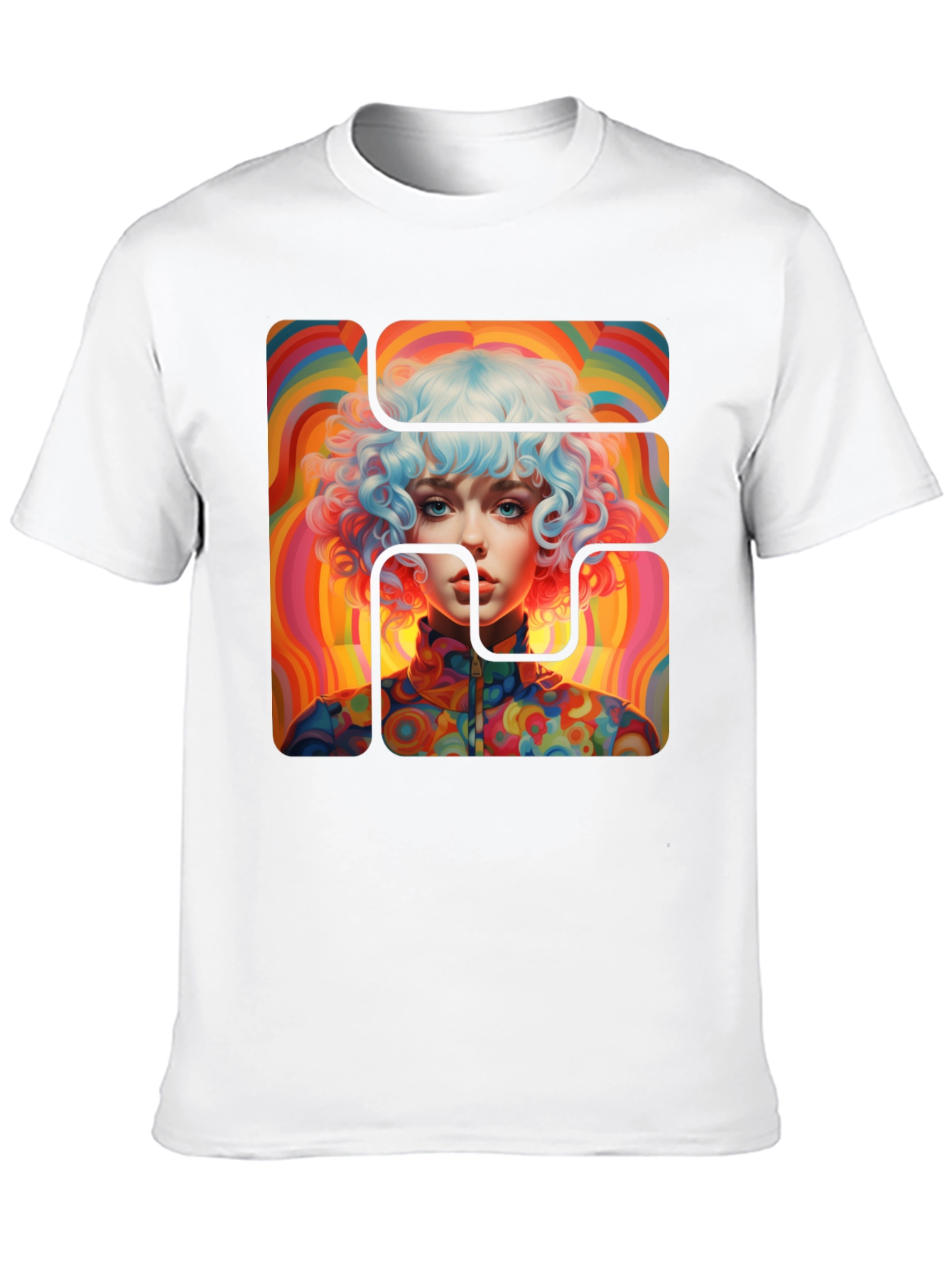 Retro Psychedelic Portrait Graphic Tee