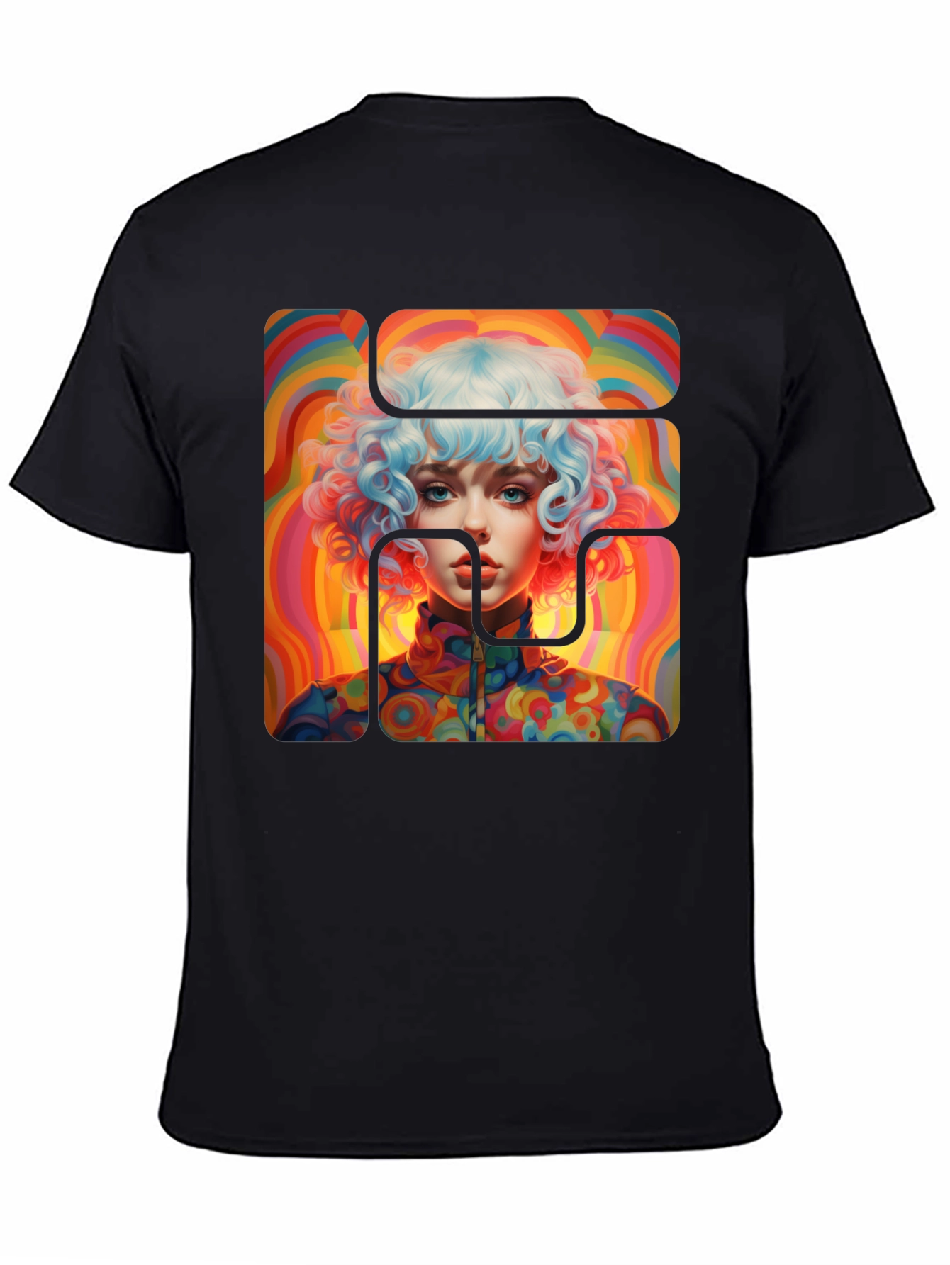 Retro Psychedelic Portrait Graphic Tee
