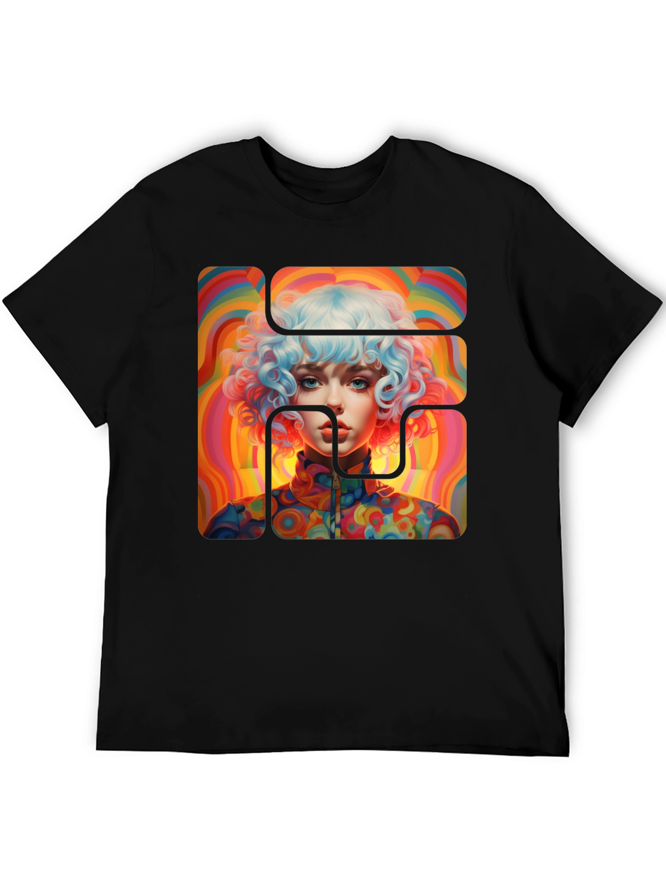 Retro Psychedelic Portrait Graphic Tee