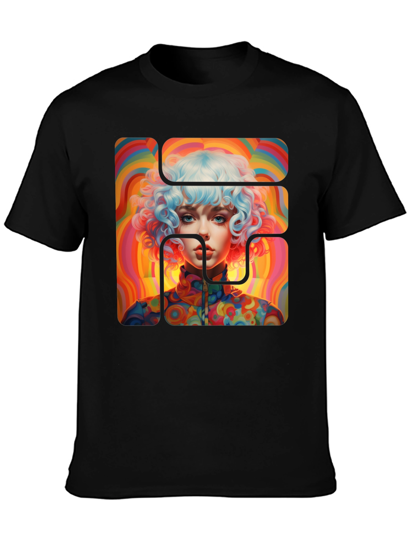 Retro Psychedelic Portrait Graphic Tee
