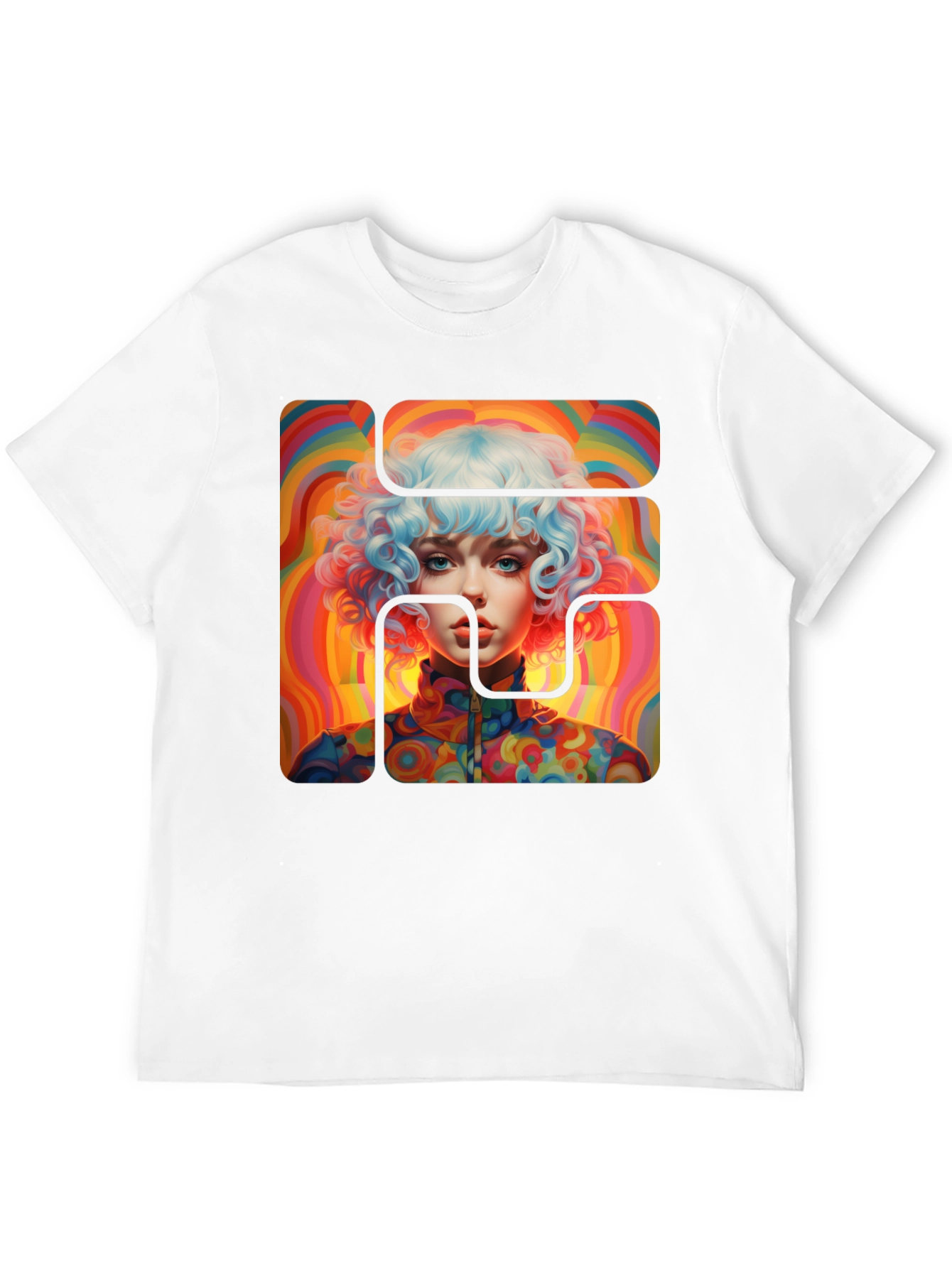 Retro Psychedelic Portrait Graphic Tee