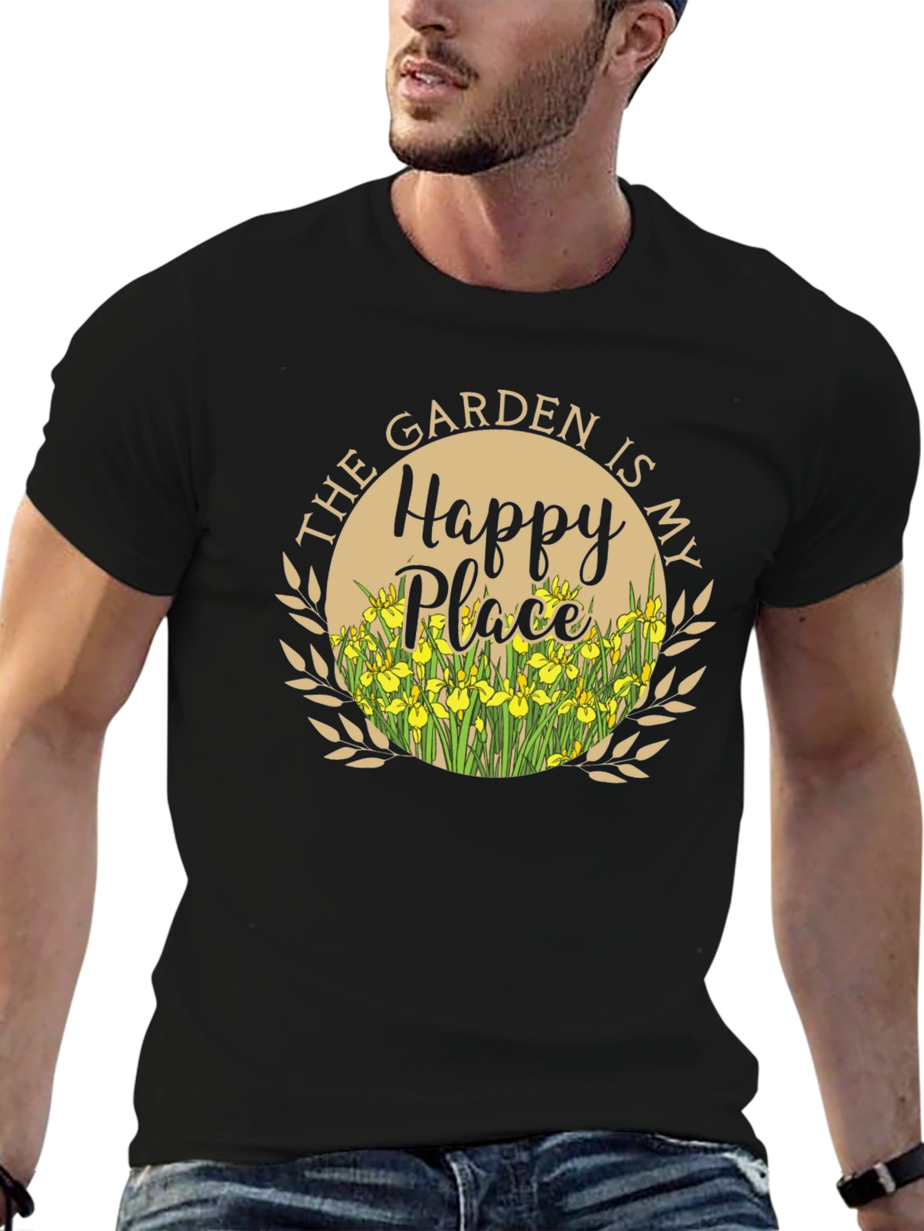 The Garden is My Happy Place Black T-Shirt