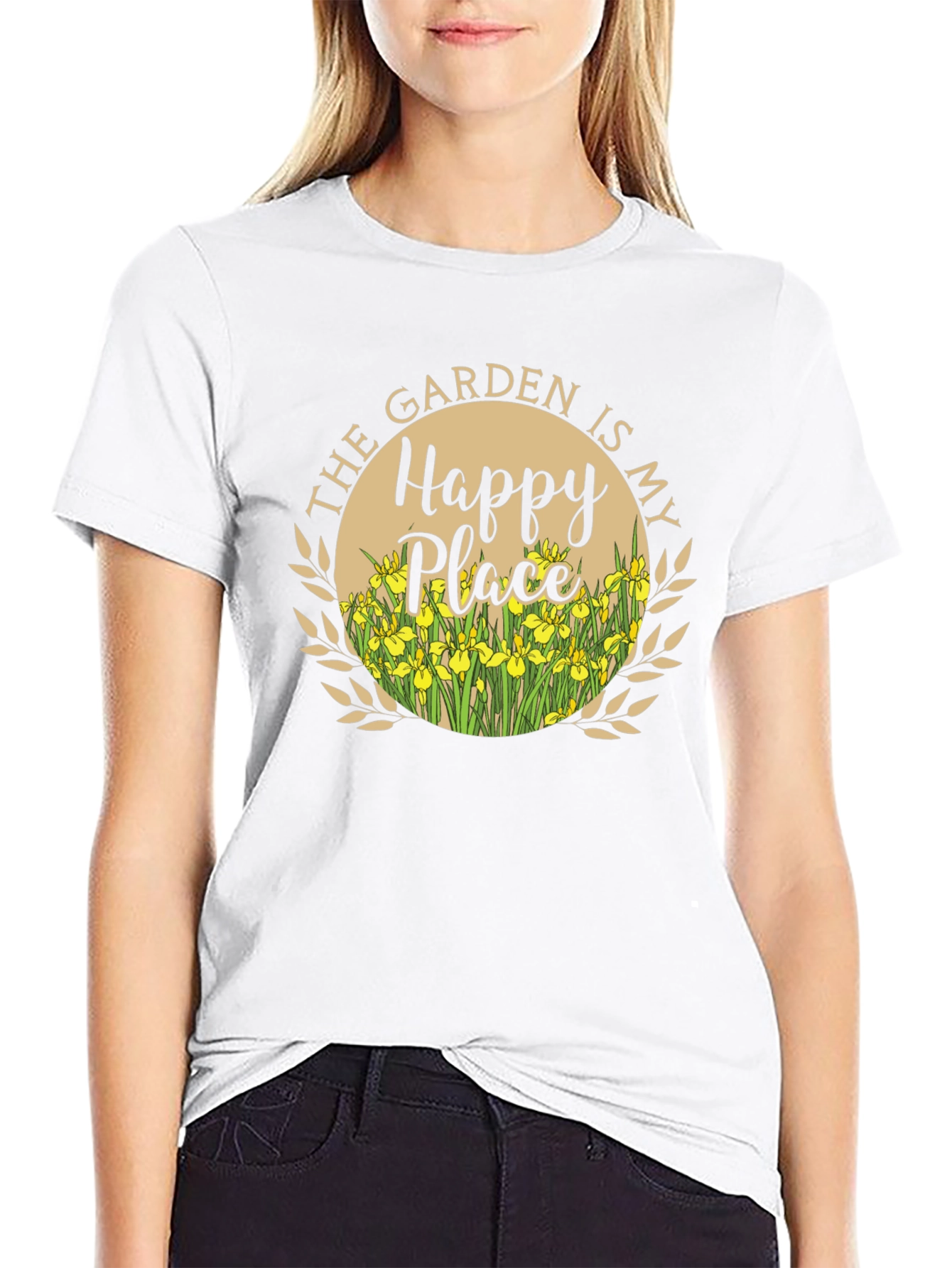 The Garden is My Happy Place Black T-Shirt