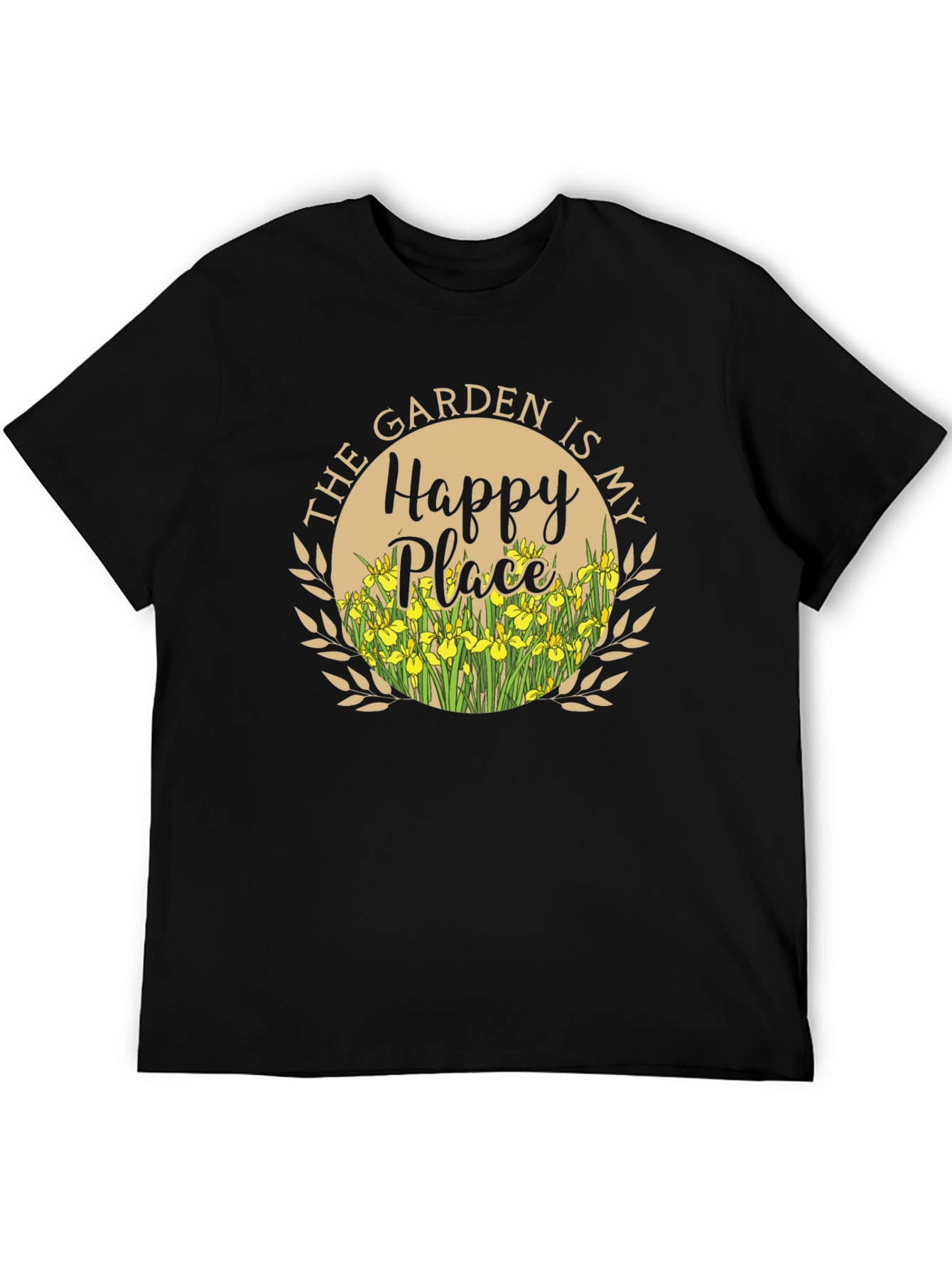The Garden is My Happy Place Black T-Shirt