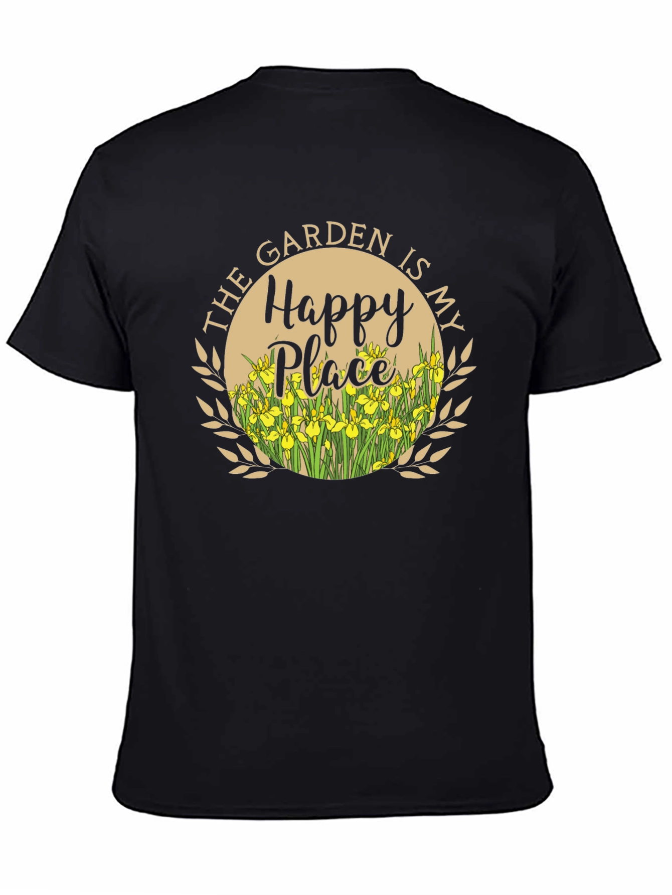 The Garden is My Happy Place Black T-Shirt