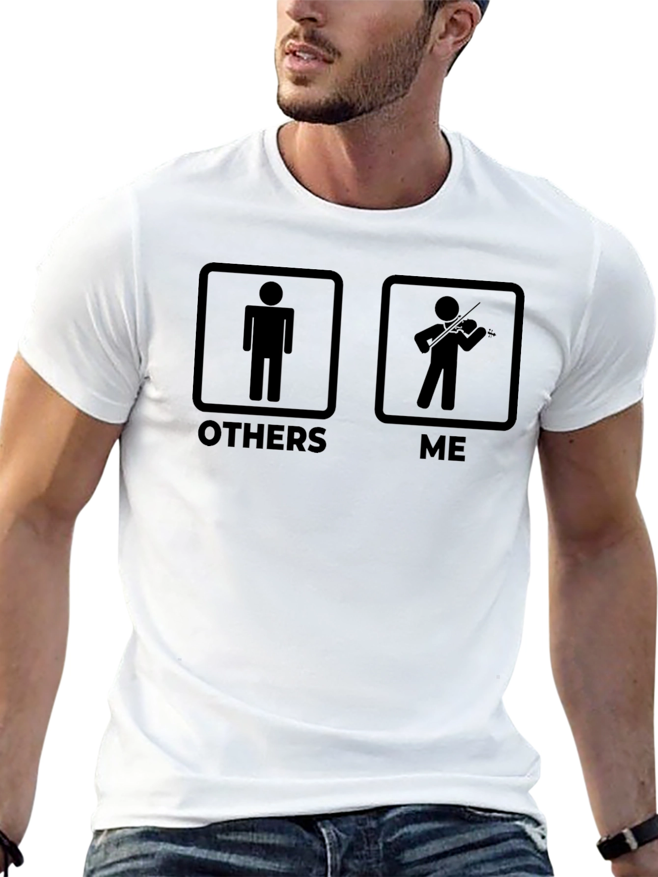 Funny Violinist Graphic T-Shirt - Others vs. Me