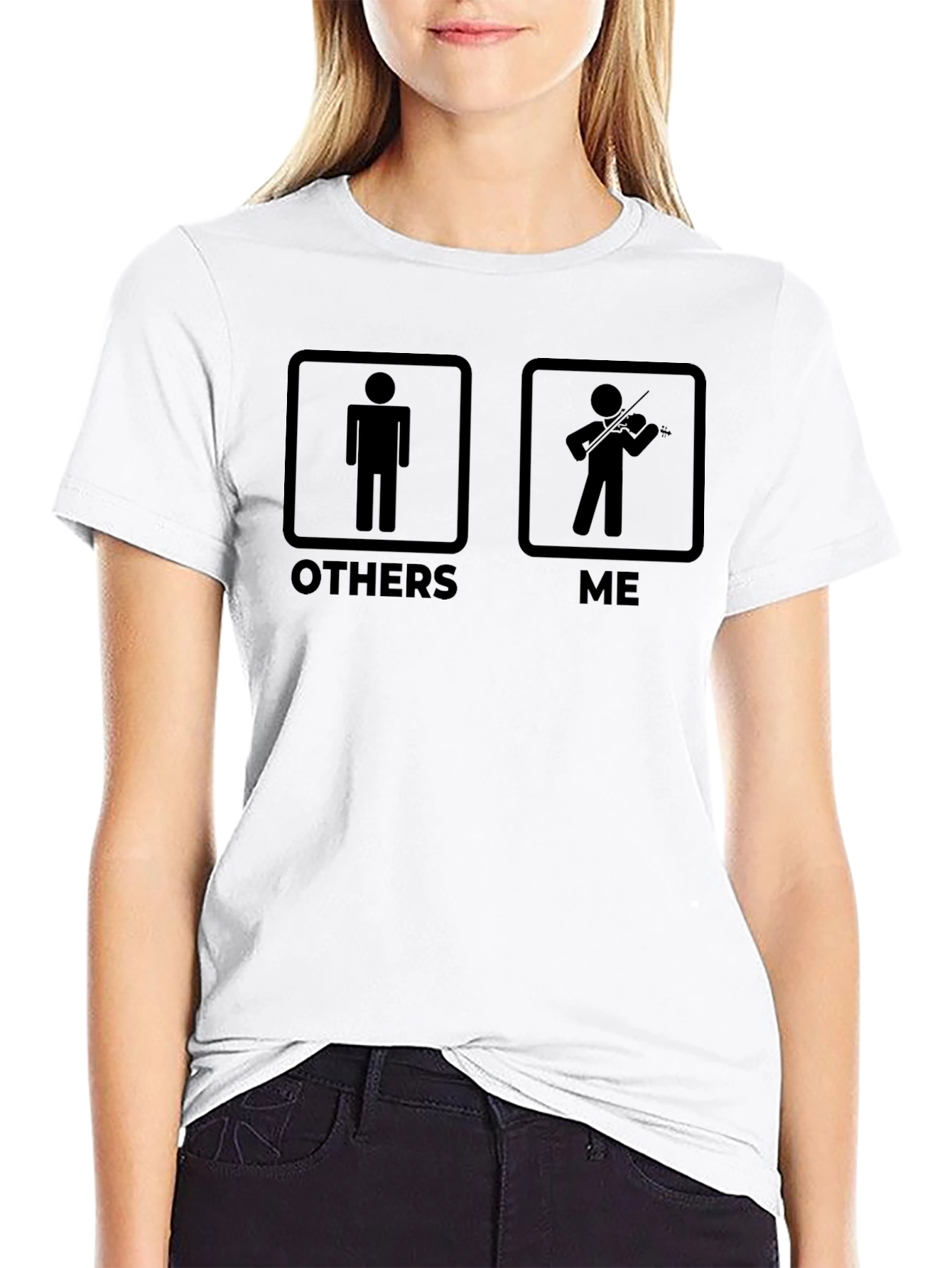 Funny Violinist Graphic T-Shirt - Others vs. Me
