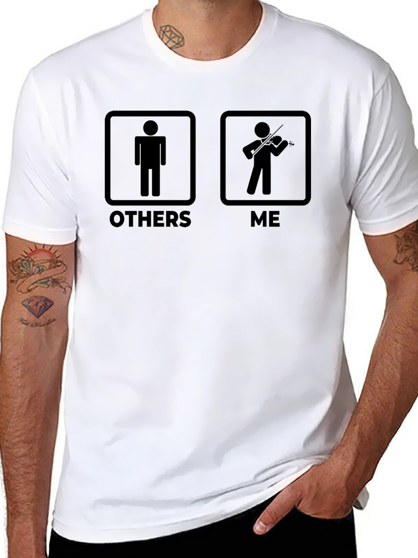 Funny Violinist Graphic T-Shirt - Others vs. Me