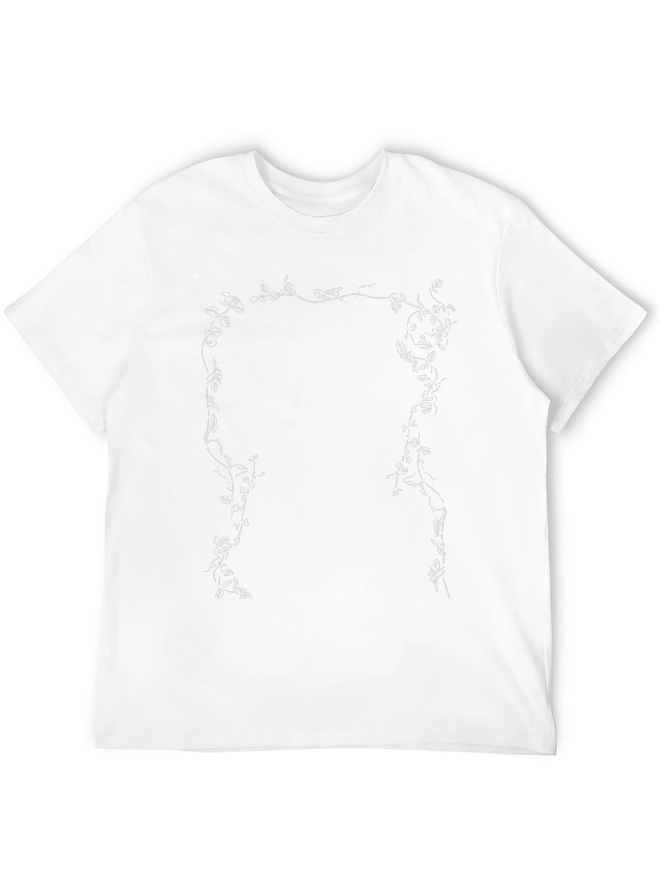Botanical Vine Graphic Tee - Black Cotton T-Shirt