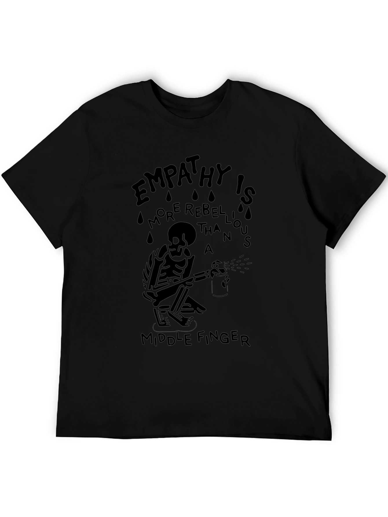 Empathy Skeleton Graphic Tee - Rebellious Style