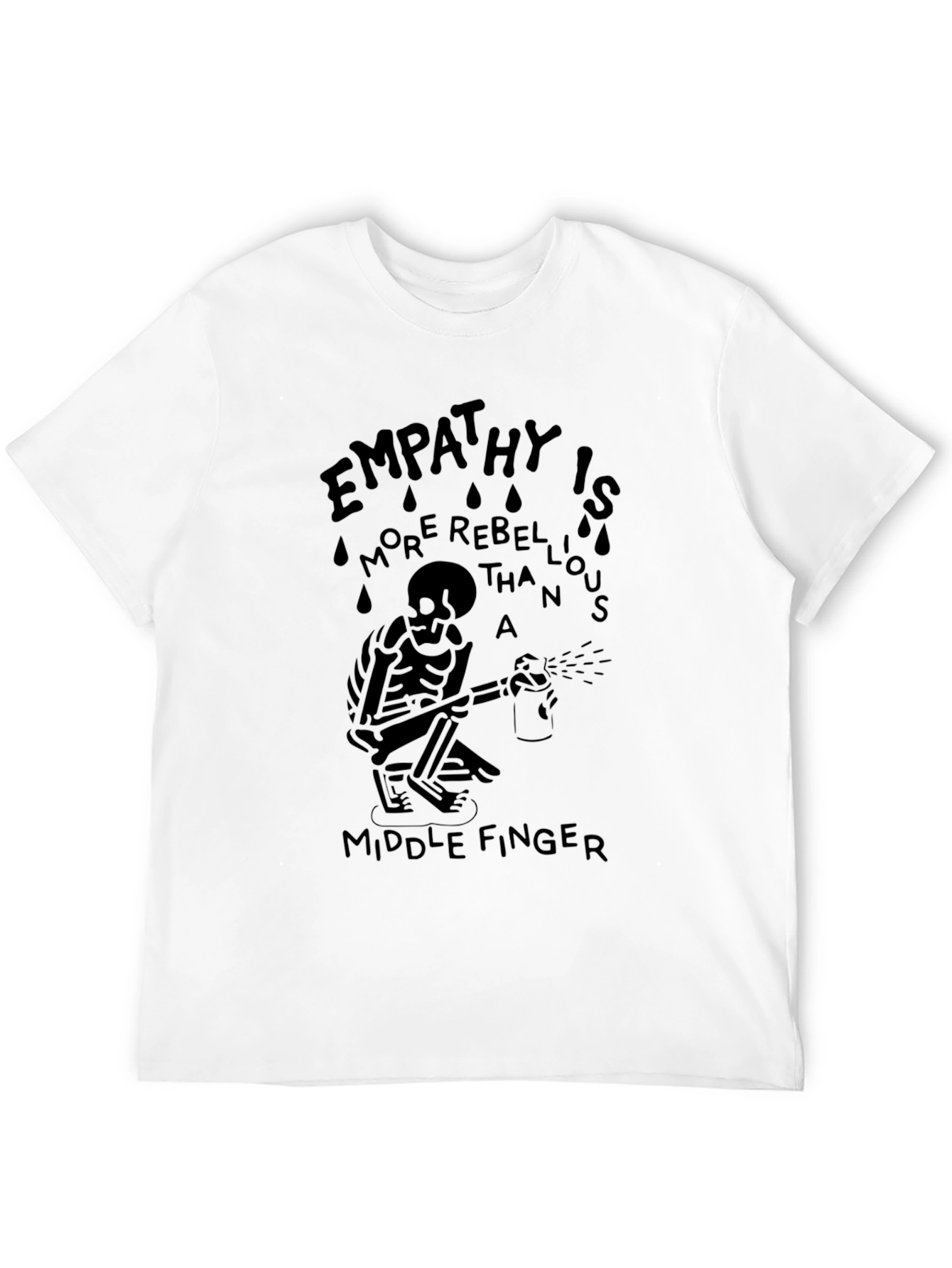 Empathy Skeleton Graphic Tee - Rebellious Style