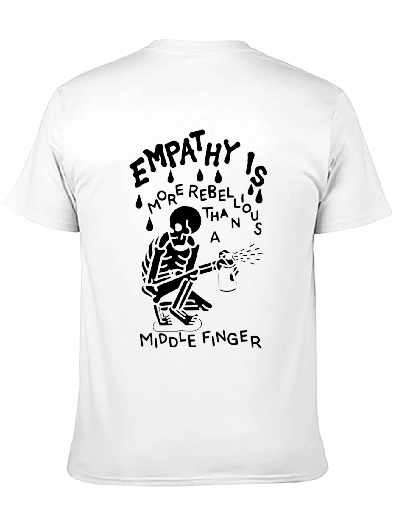Empathy Skeleton Graphic Tee - Rebellious Style