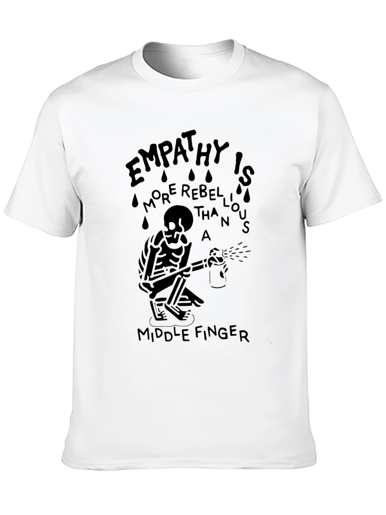 Empathy Skeleton Graphic Tee - Rebellious Style