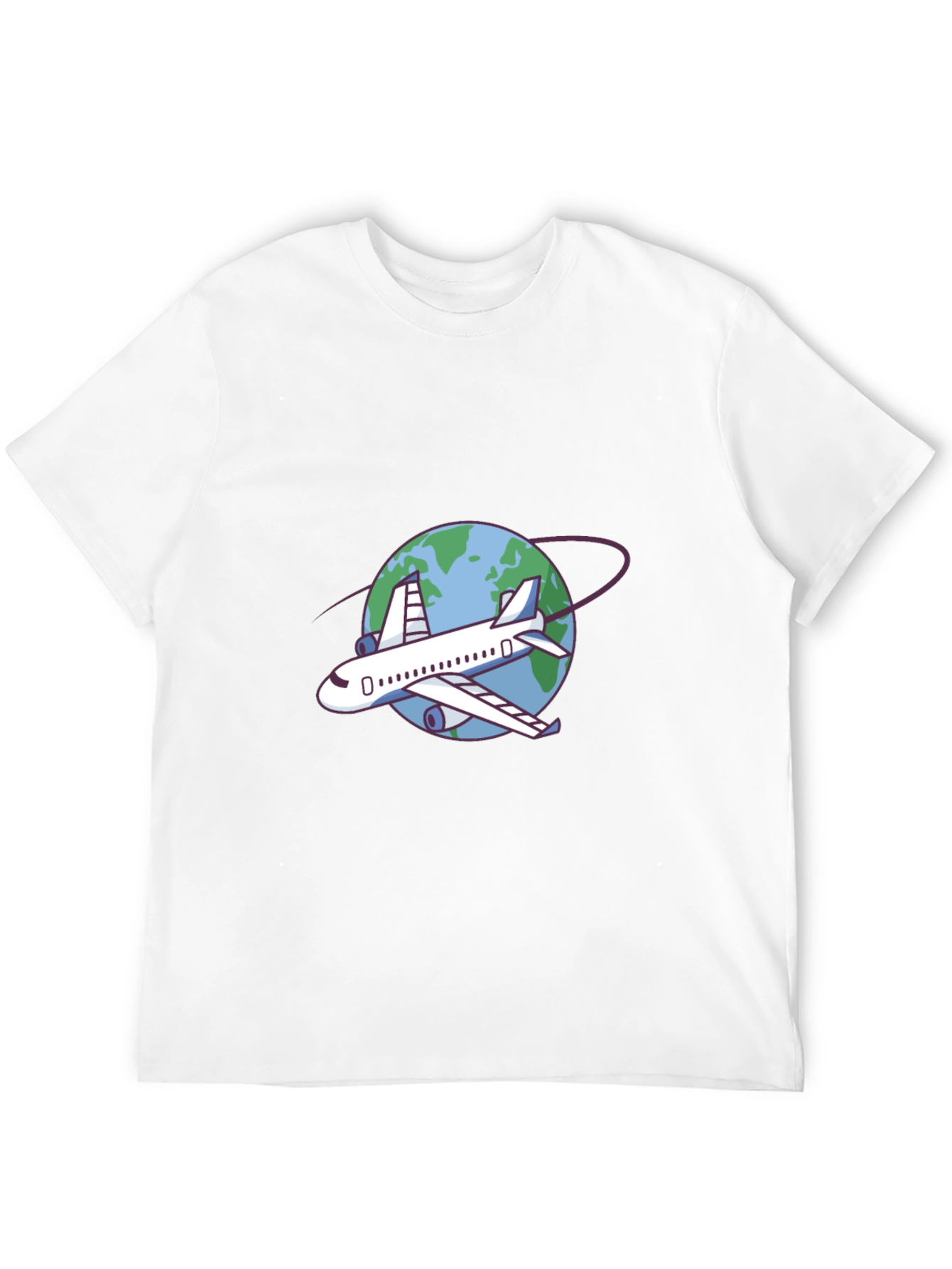 Airplane Around the World Black T-Shirt