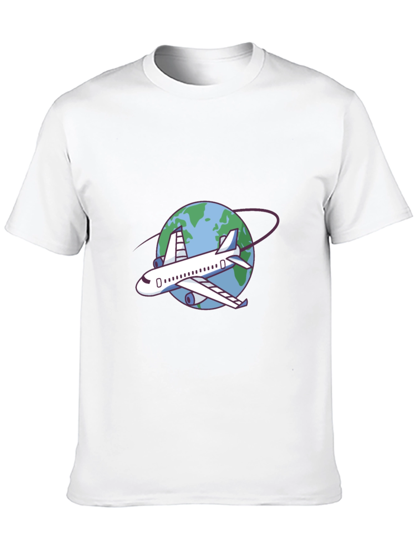 Airplane Around the World Black T-Shirt