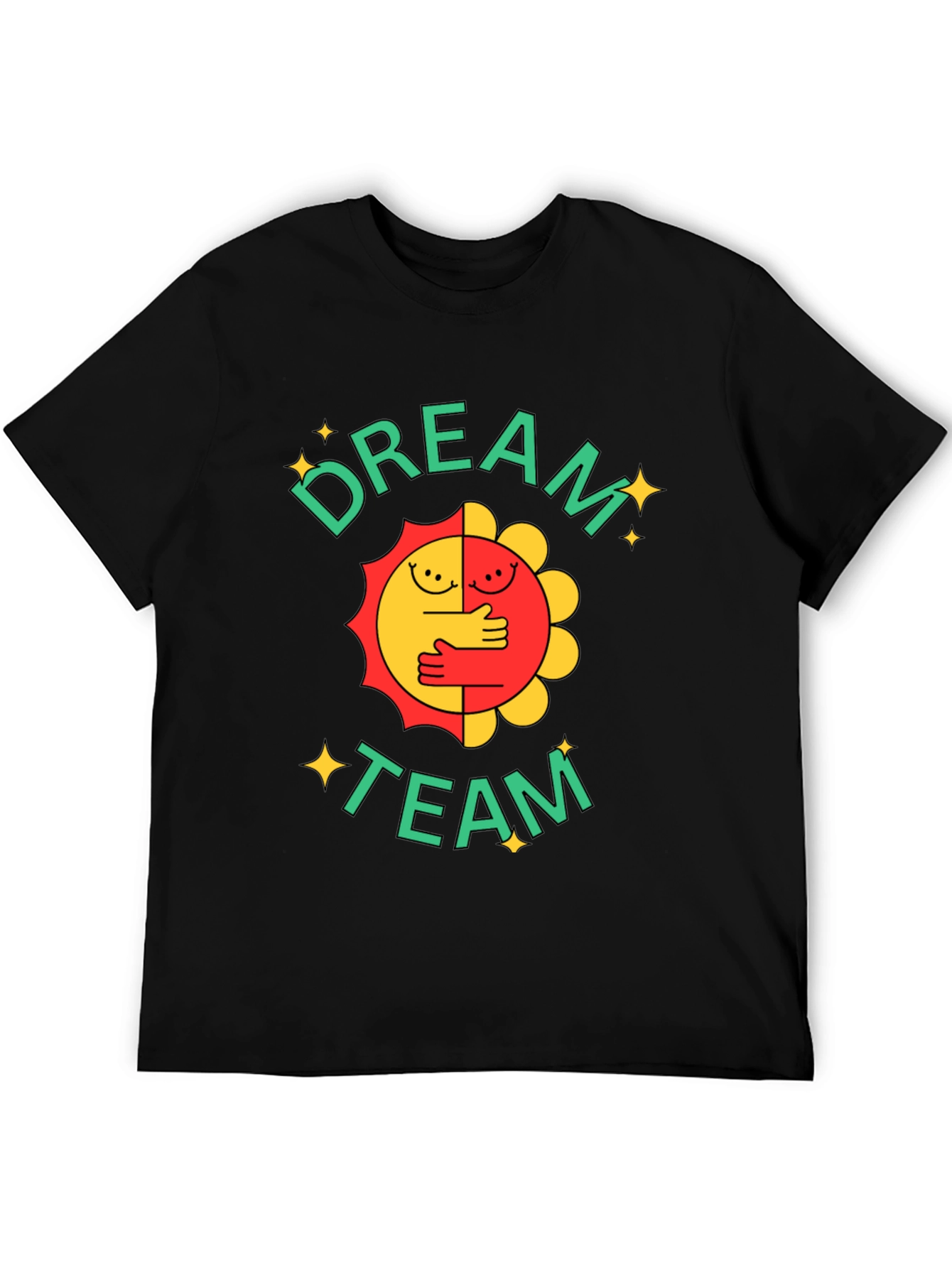 Dream Team Graphic Tee - Black Cotton Blend T-Shirt