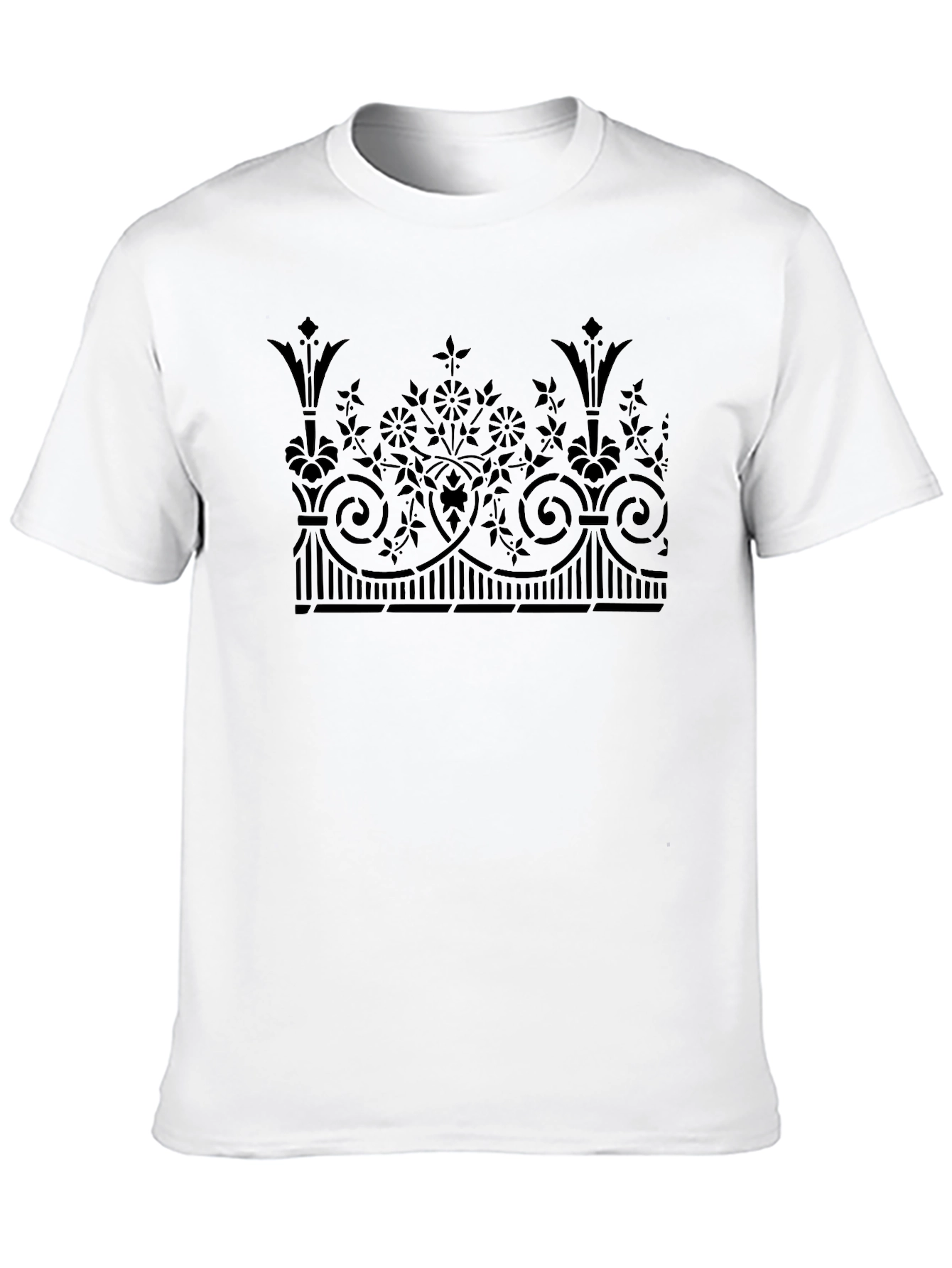 Floral Ornamental Black T-Shirt