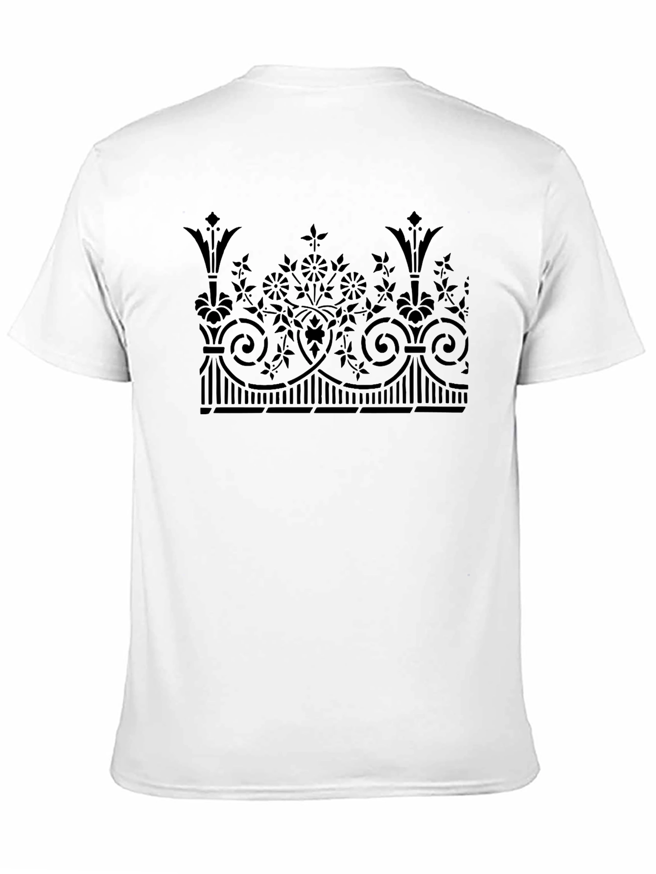 Floral Ornamental Black T-Shirt
