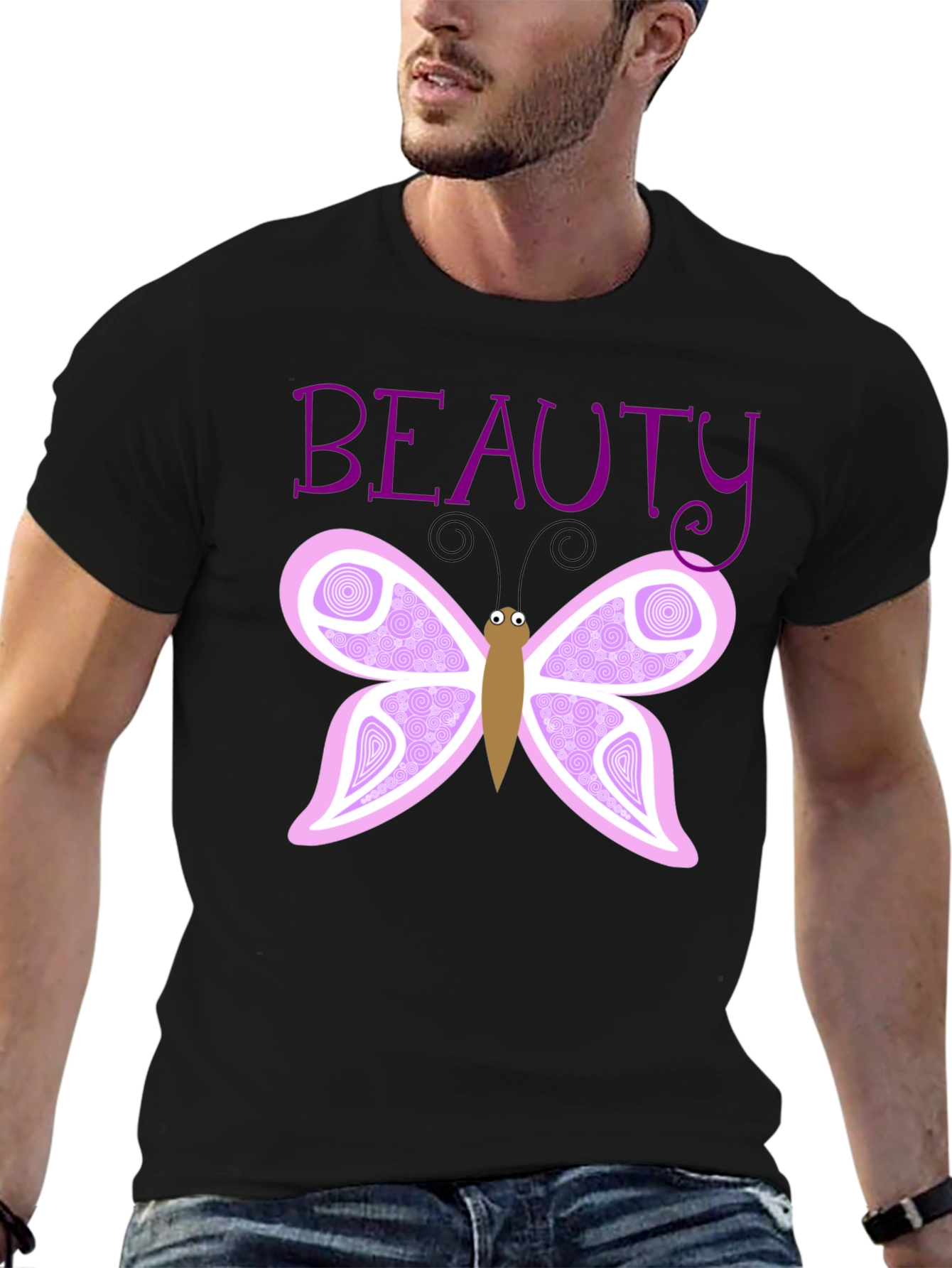 Beauty Butterfly Graphic T-Shirt - Black