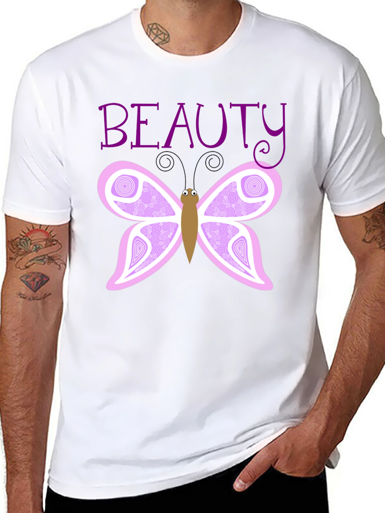 Beauty Butterfly Graphic T-Shirt - Black
