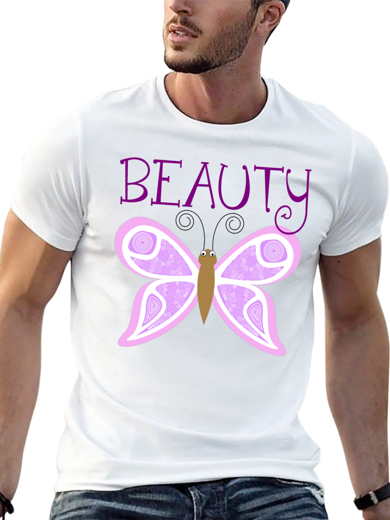 Beauty Butterfly Graphic T-Shirt - Black