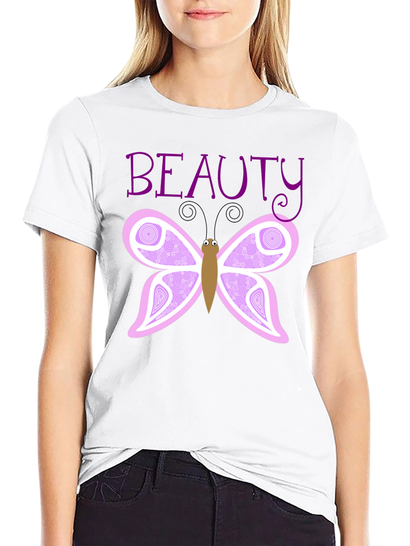 Beauty Butterfly Graphic T-Shirt - Black