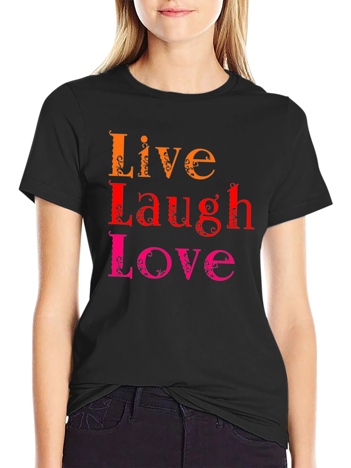 Live Laugh Love Graphic Tee - Soft Cotton T-Shirt