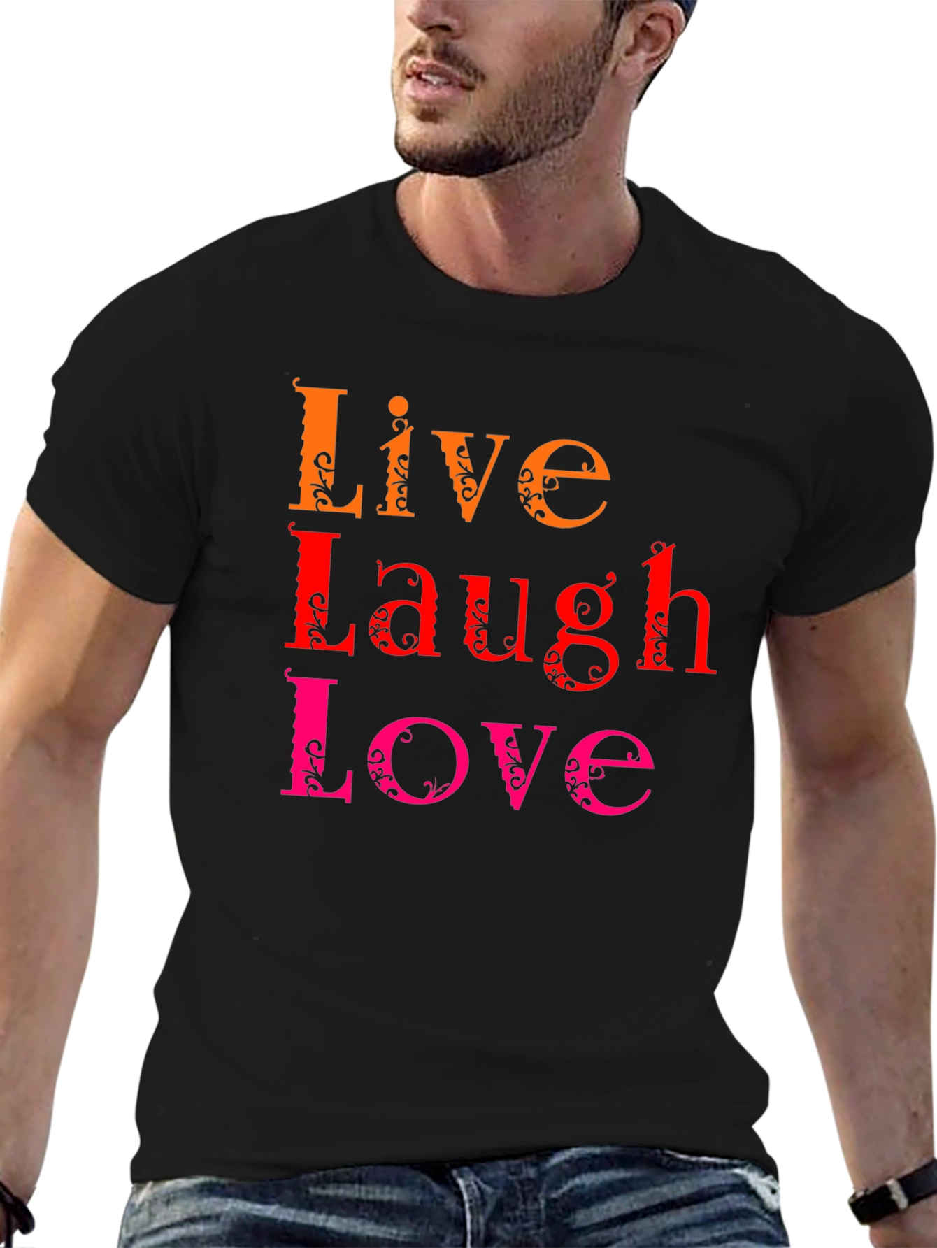 Live Laugh Love Graphic Tee - Soft Cotton T-Shirt