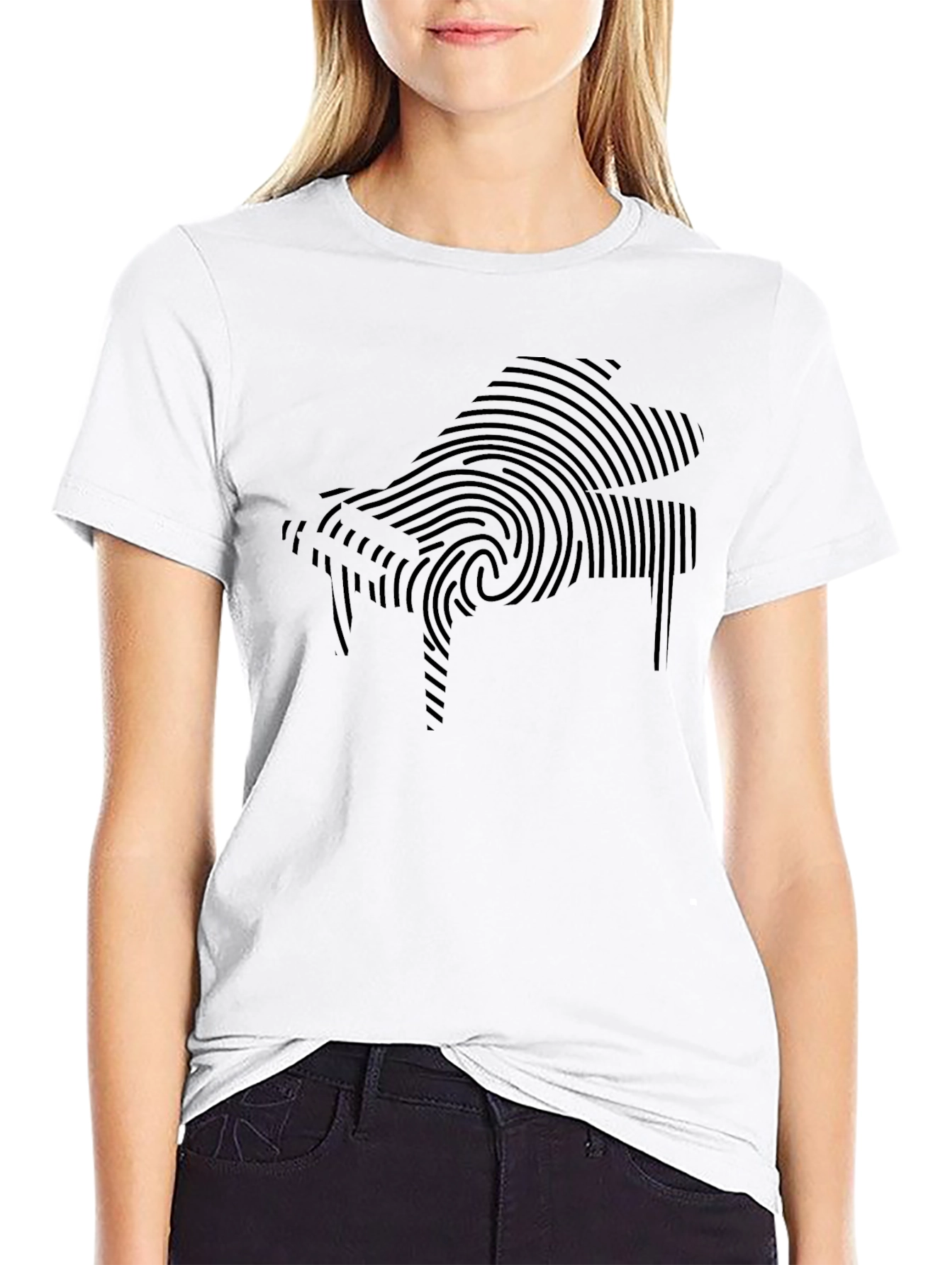 Piano Fingerprint Graphic T-Shirt