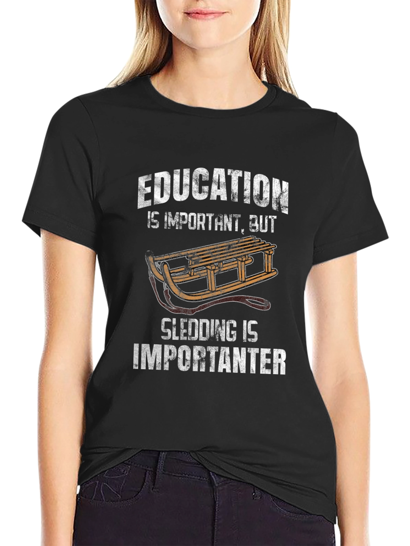 Education Sledding Important T-Shirt