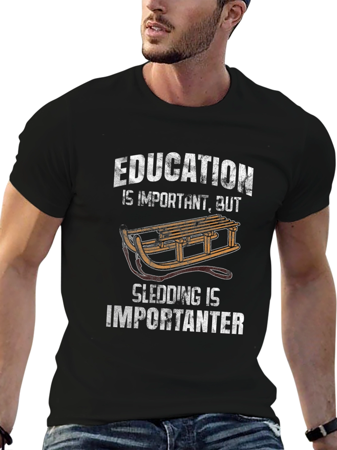 Education Sledding Important T-Shirt