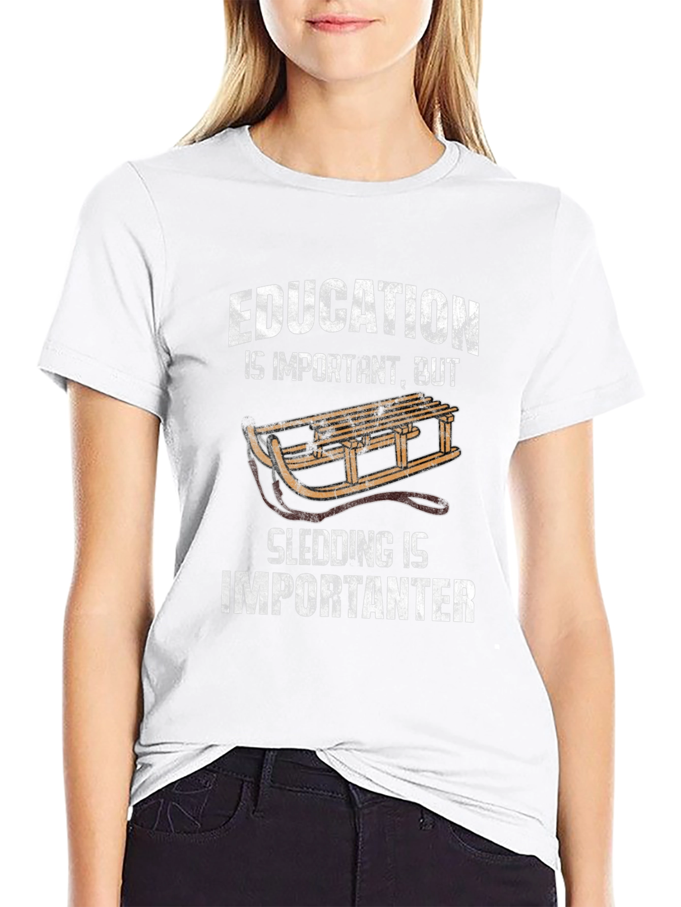 Education Sledding Important T-Shirt