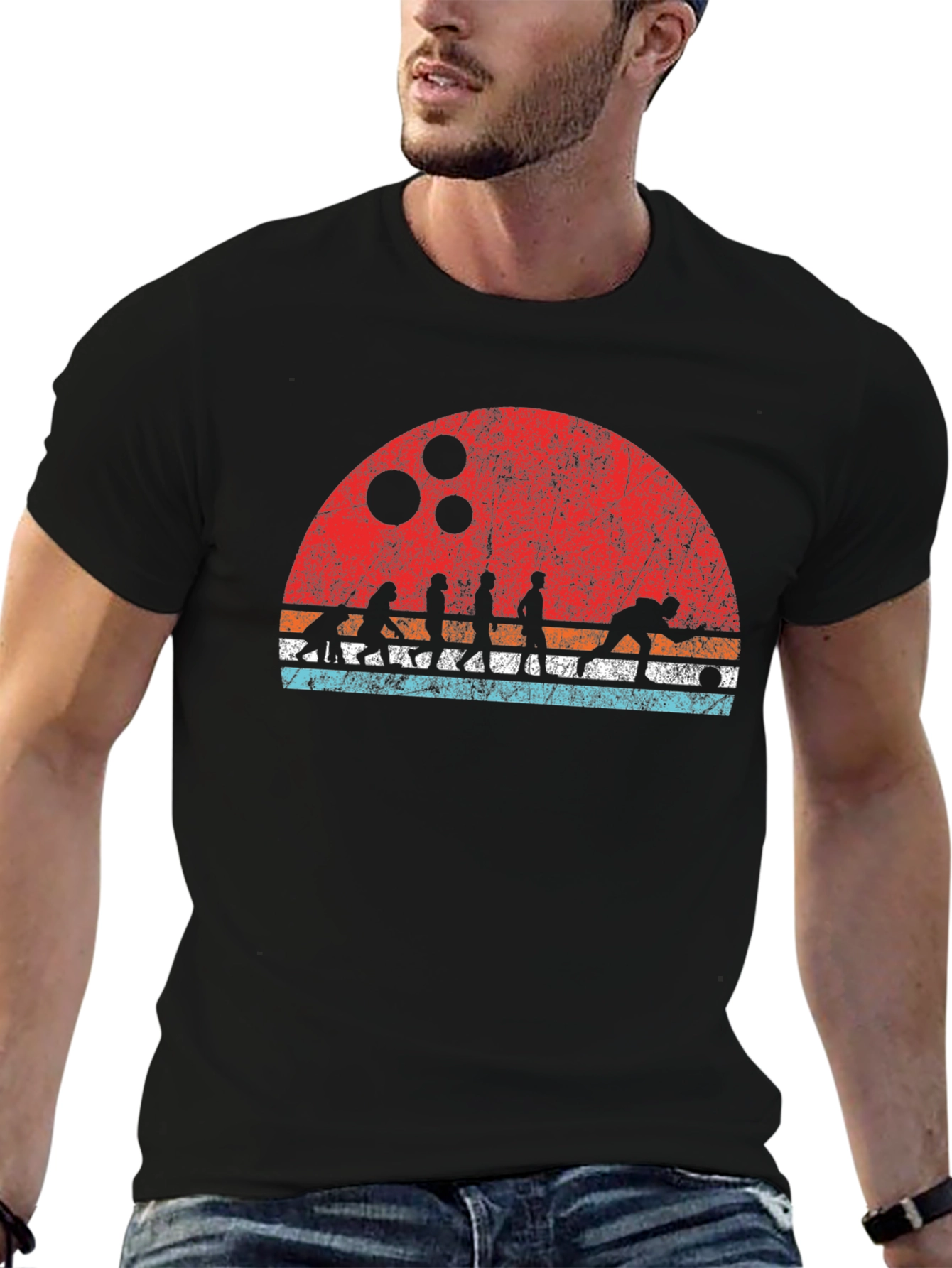 Retro Bowling Evolution Graphic T-Shirt