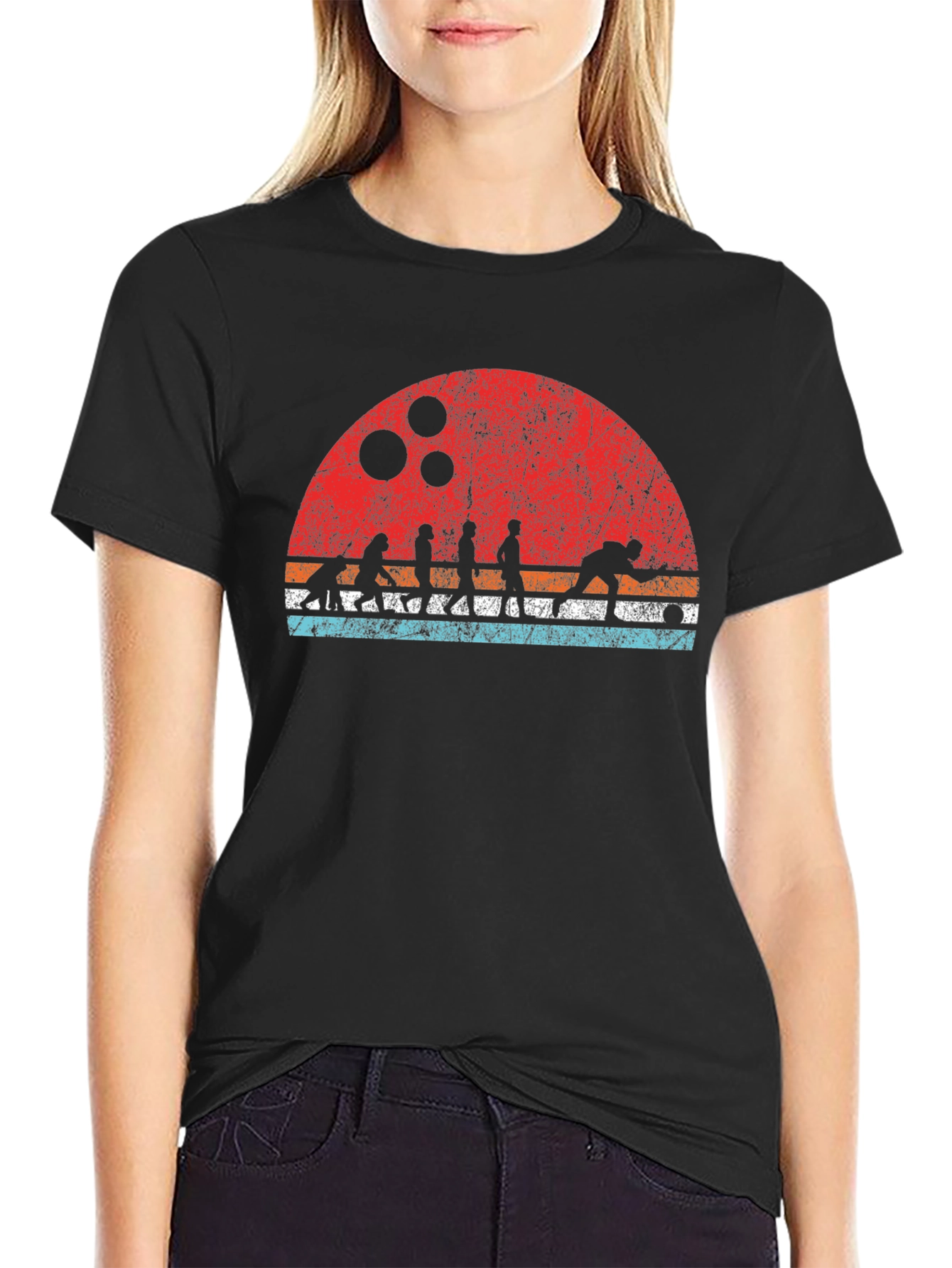 Retro Bowling Evolution Graphic T-Shirt