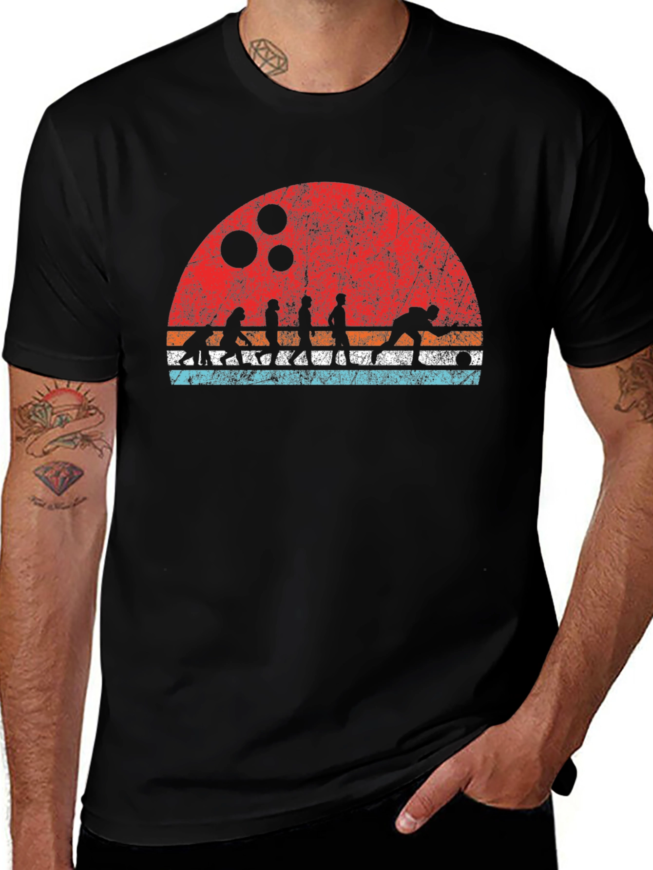Retro Bowling Evolution Graphic T-Shirt