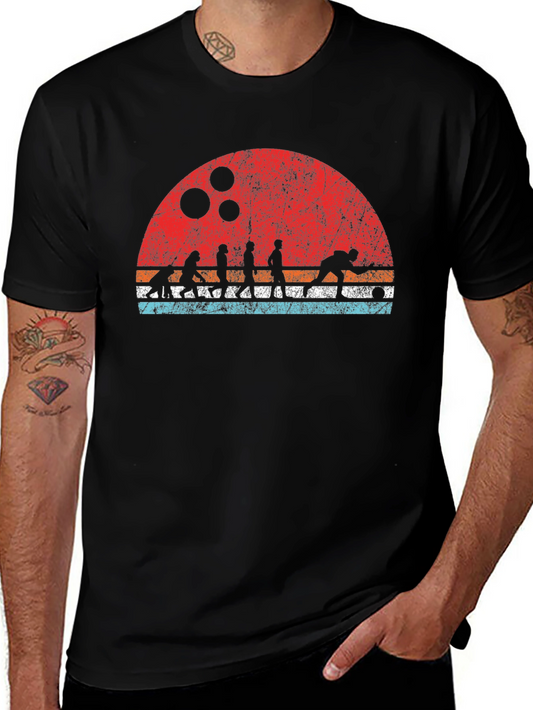 Retro Bowling Evolution Graphic T-Shirt
