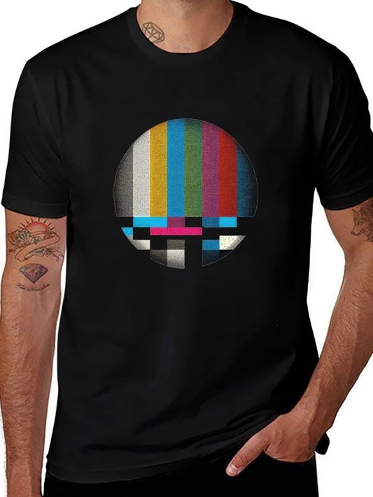 Retro Glitch T-Shirt - Vintage TV Test Pattern