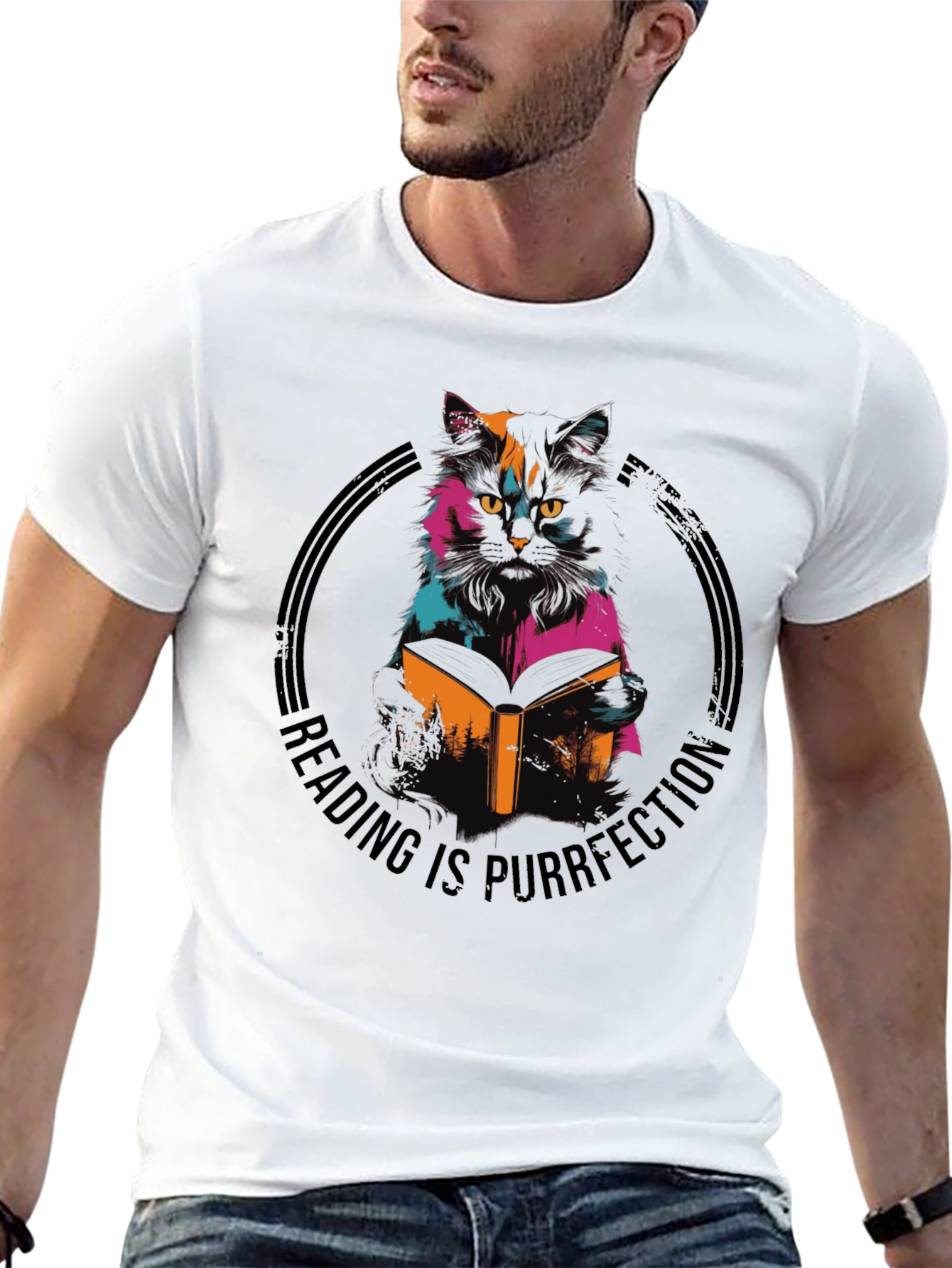 Reading Cat T-Shirt - Purrfection Tee