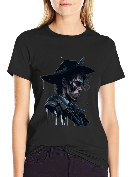 Grim Cowboy Graphic Tee - Dark Fashion