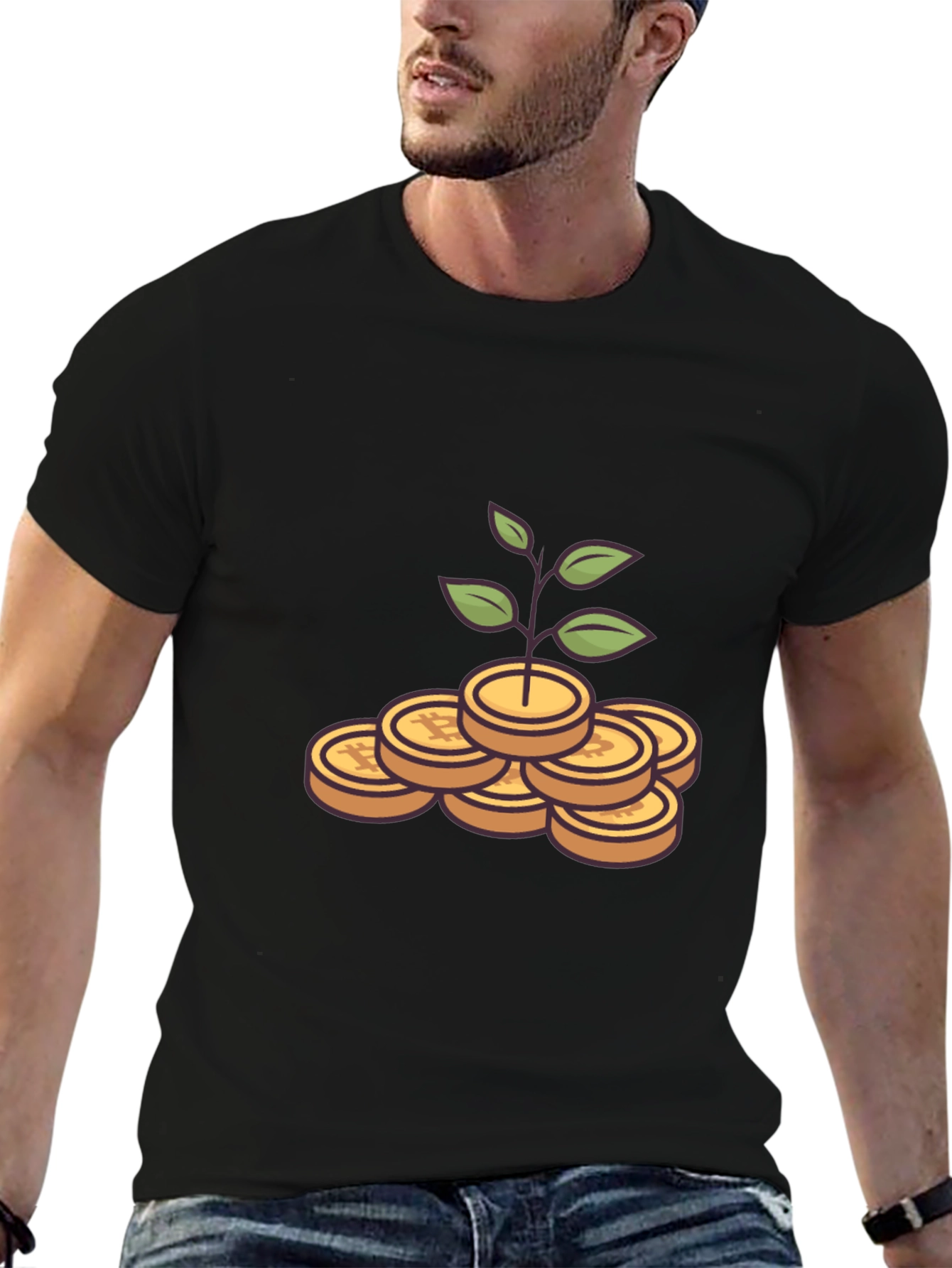 Bitcoin Growth T-Shirt - Black Crypto Tee