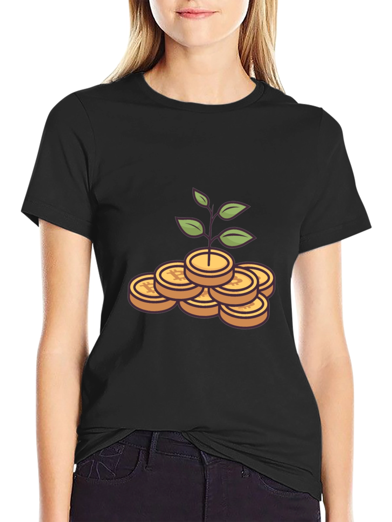 Bitcoin Growth T-Shirt - Black Crypto Tee