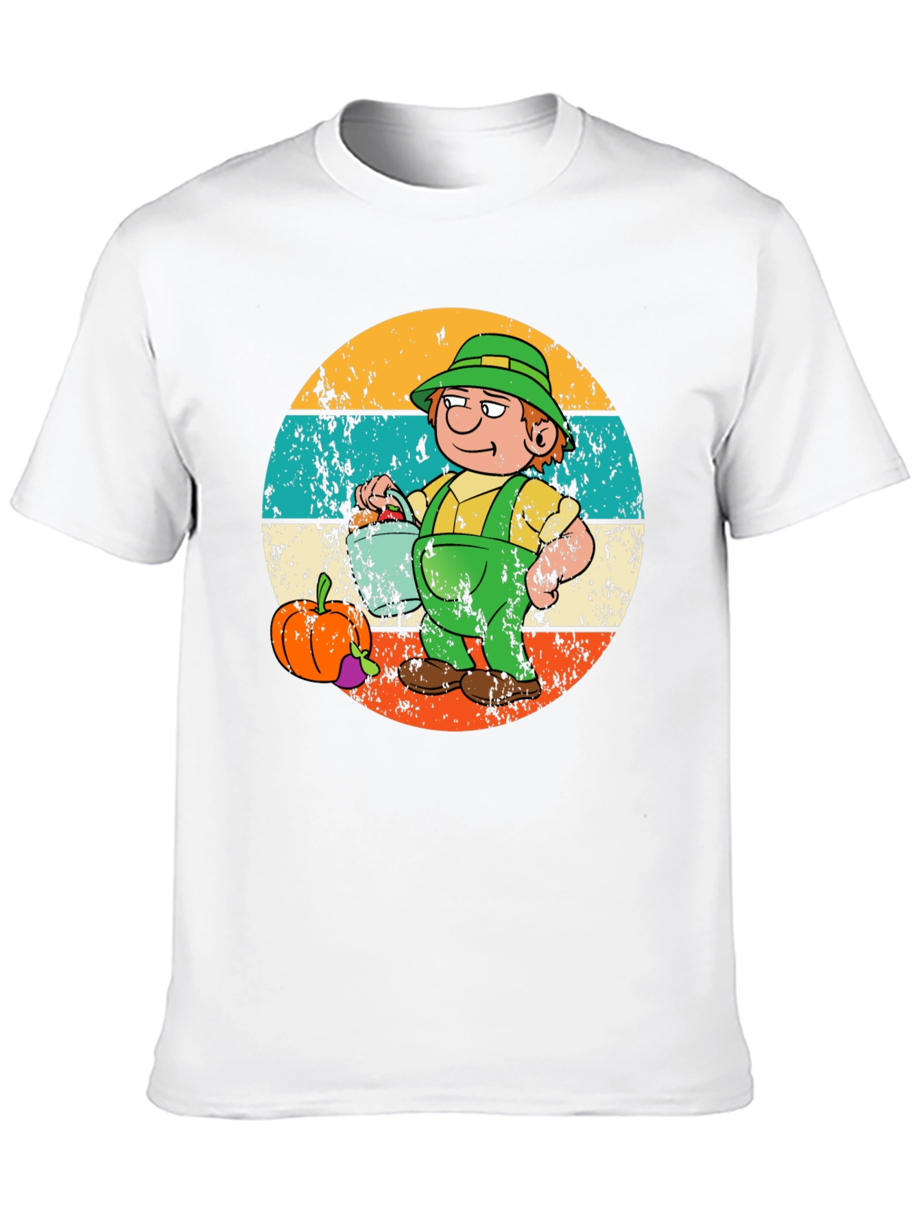 Cartoon Farmer Graphic Tee - Black