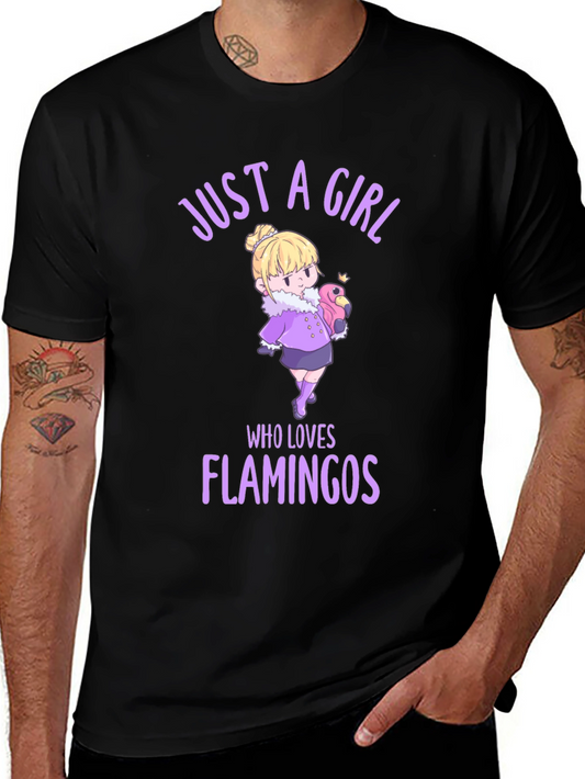 Girl Who Loves Flamingos Graphic T-Shirt