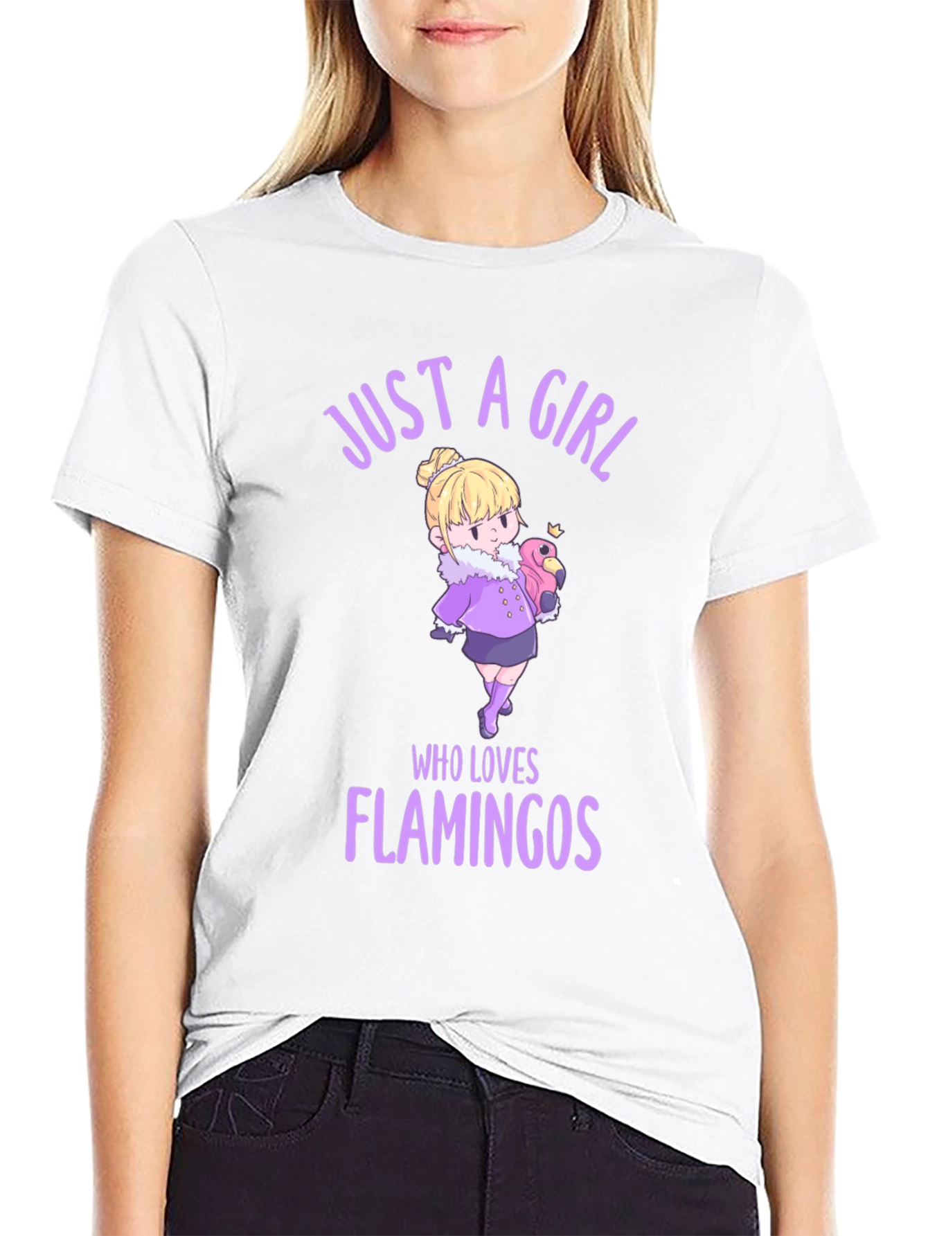 Girl Who Loves Flamingos Graphic T-Shirt