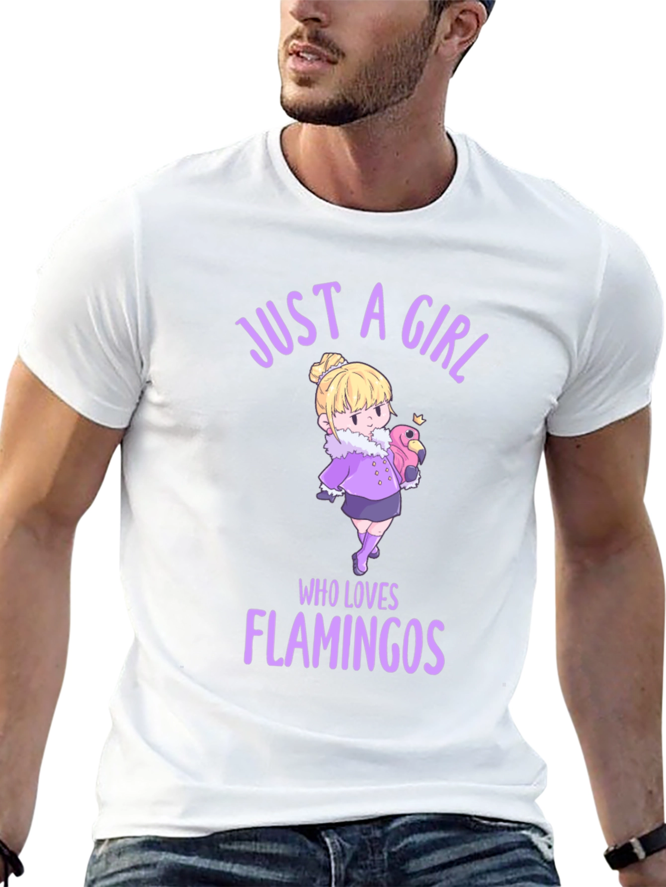 Girl Who Loves Flamingos Graphic T-Shirt