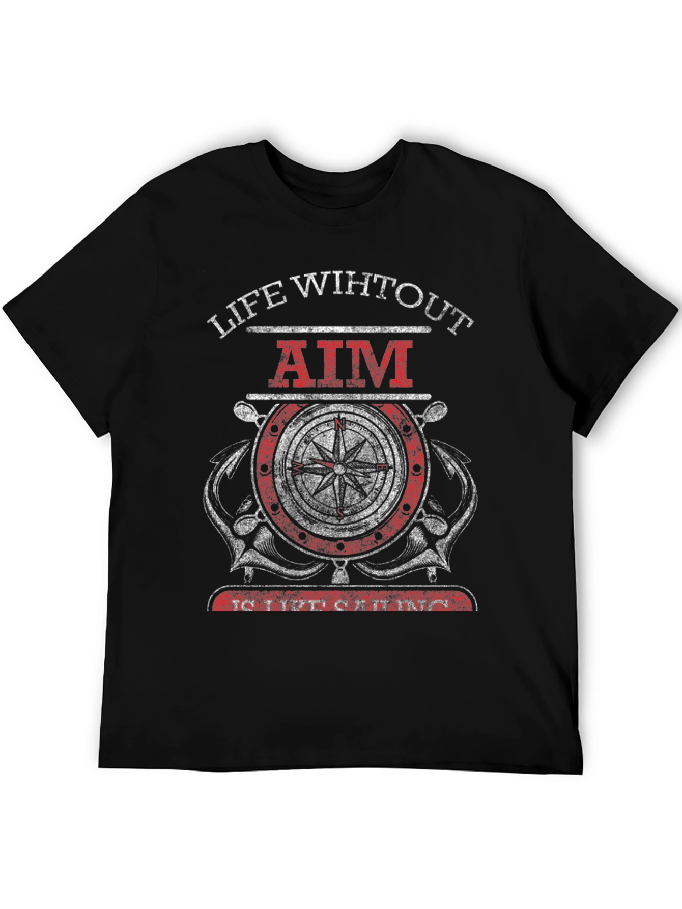 Life Without Aim Compass Graphic T-Shirt