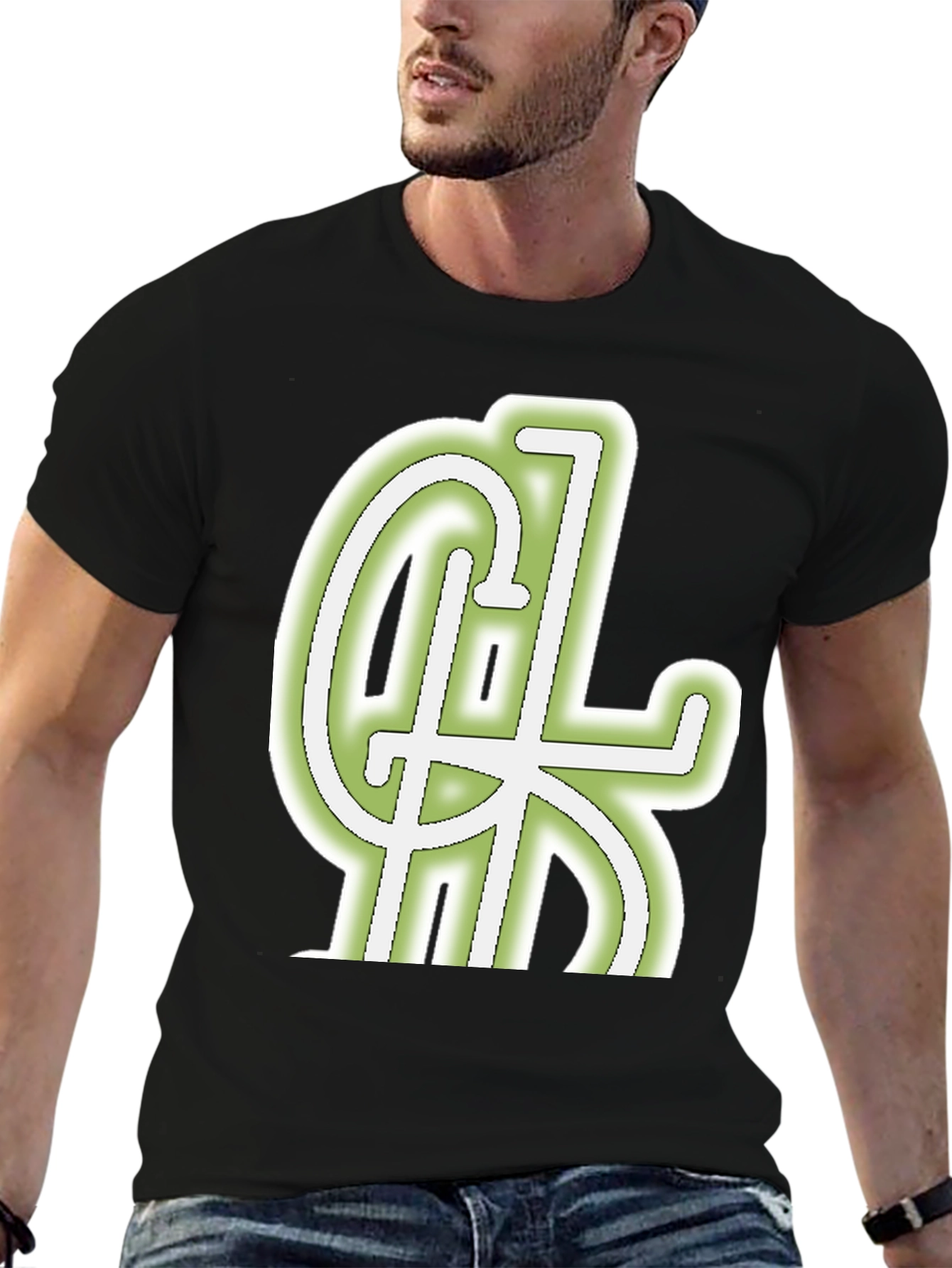Cool Graphic Tee - Black Cotton Blend Casual Wear