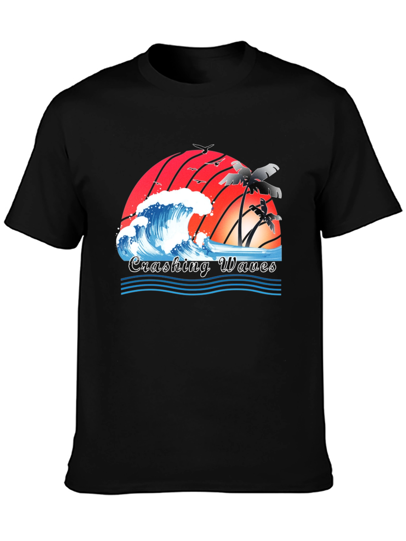 Crashing Waves Graphic Tee - Tropical Beach Vibes