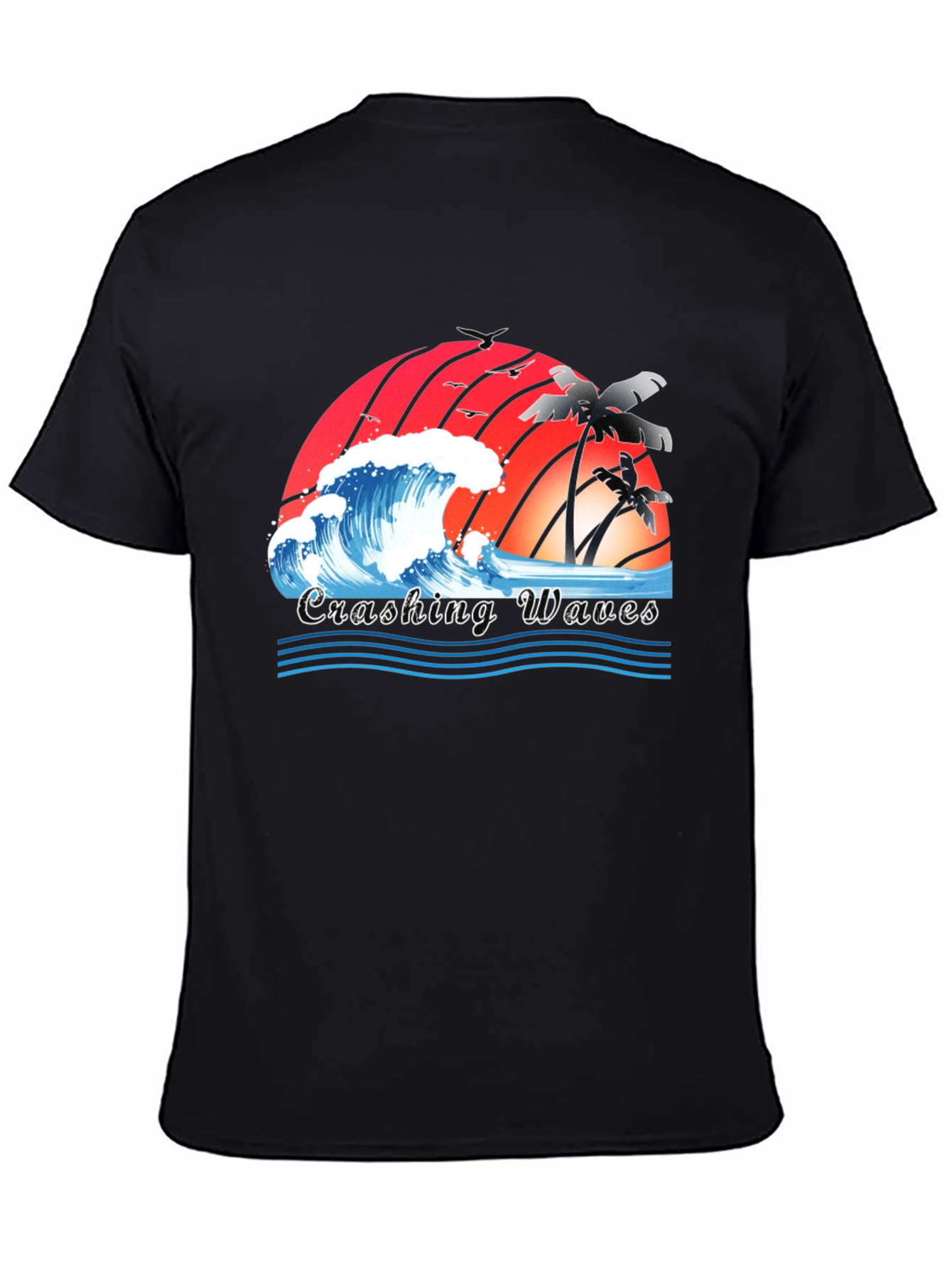Crashing Waves Graphic Tee - Tropical Beach Vibes