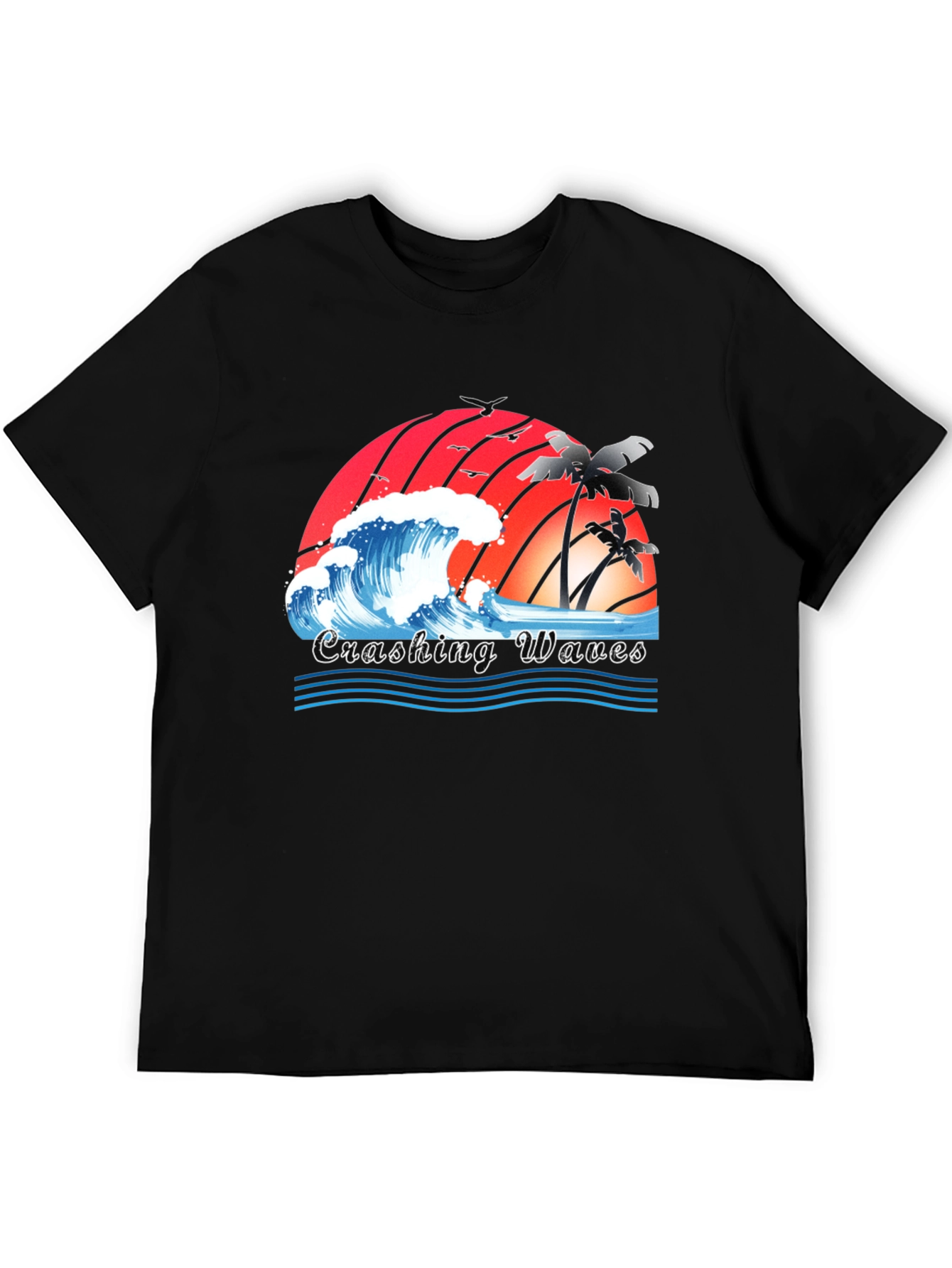 Crashing Waves Graphic Tee - Tropical Beach Vibes